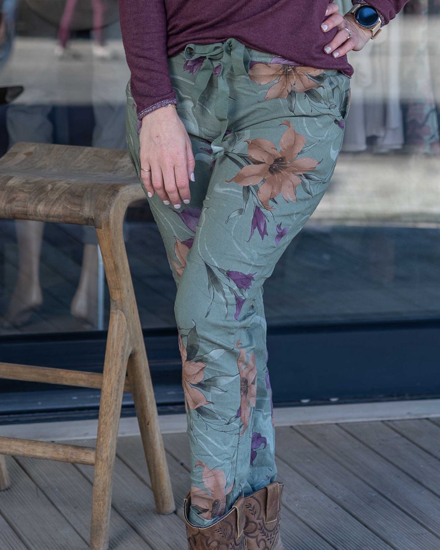 Lily Petal Drawstring Pants | Olive