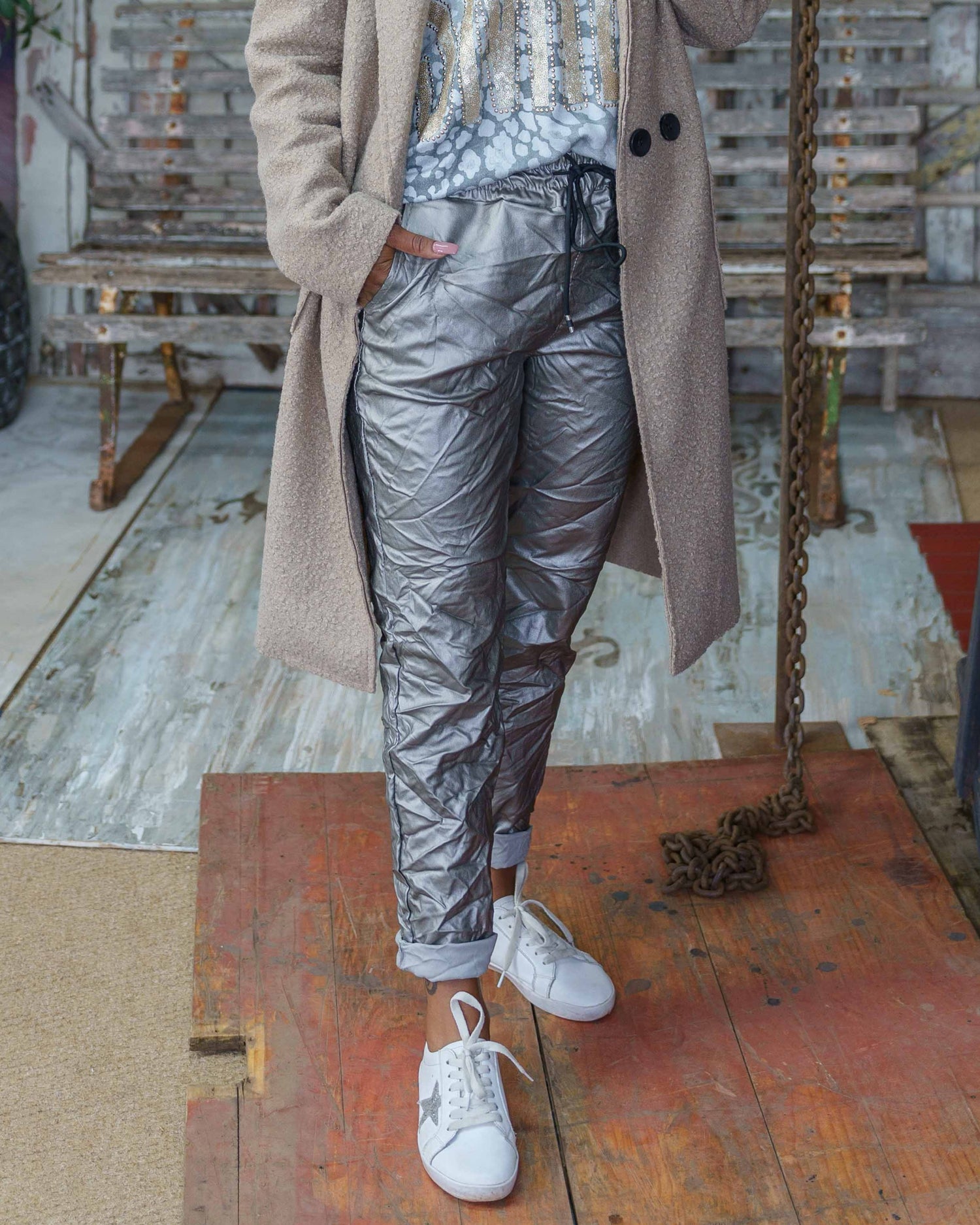 My Mistake Drawstring Pants | Pewter