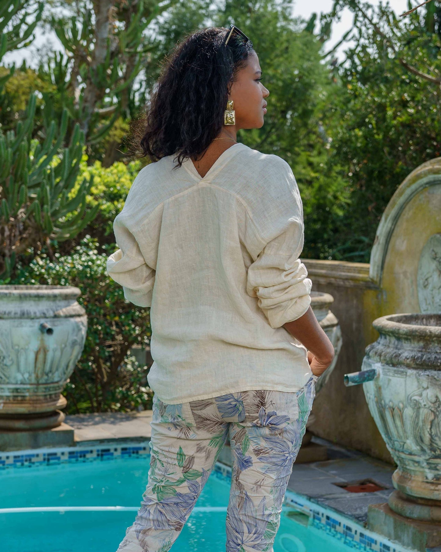 Mystic Charm Linen Shirt | Antique