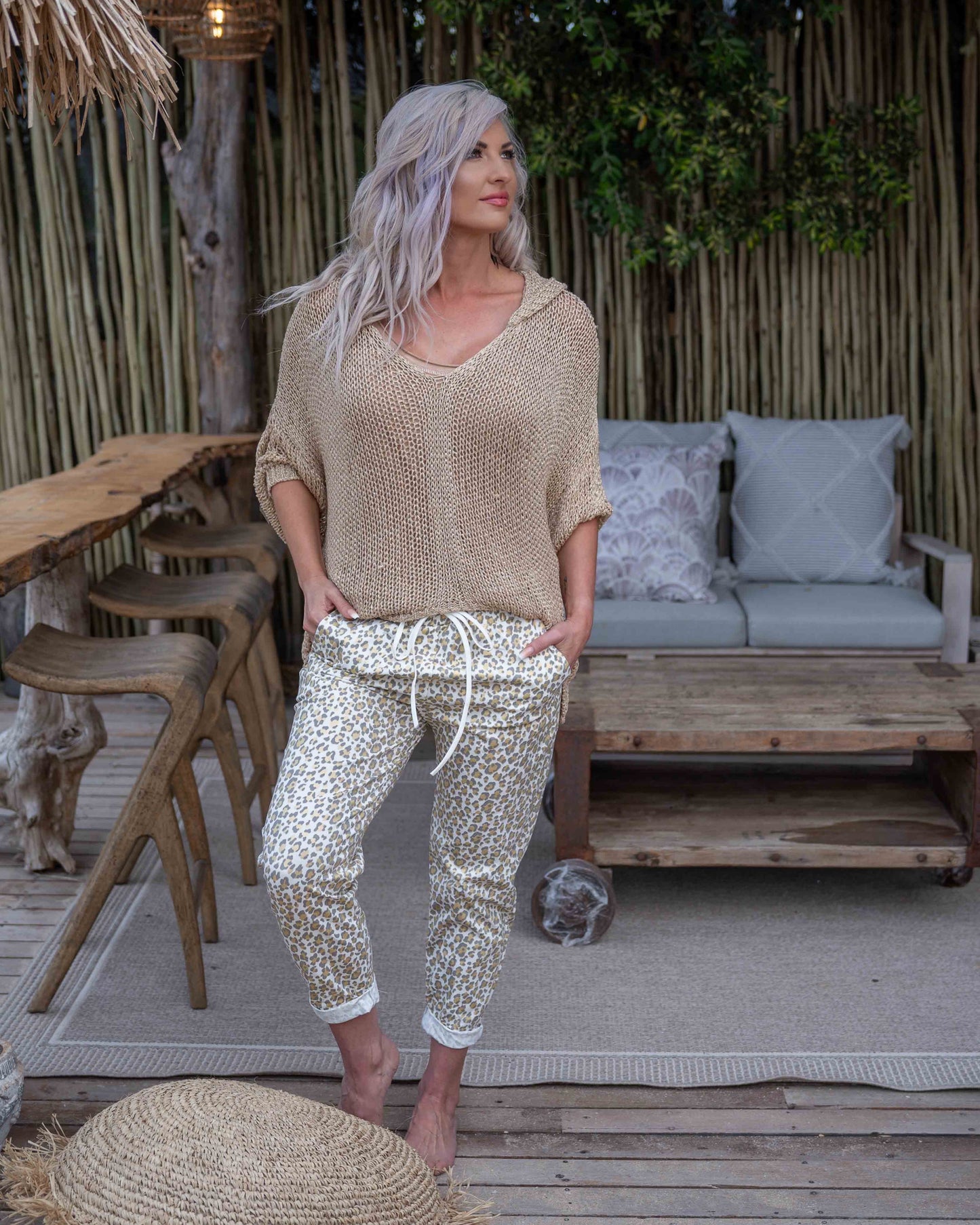 Olivia Hoodie Knit | Gold