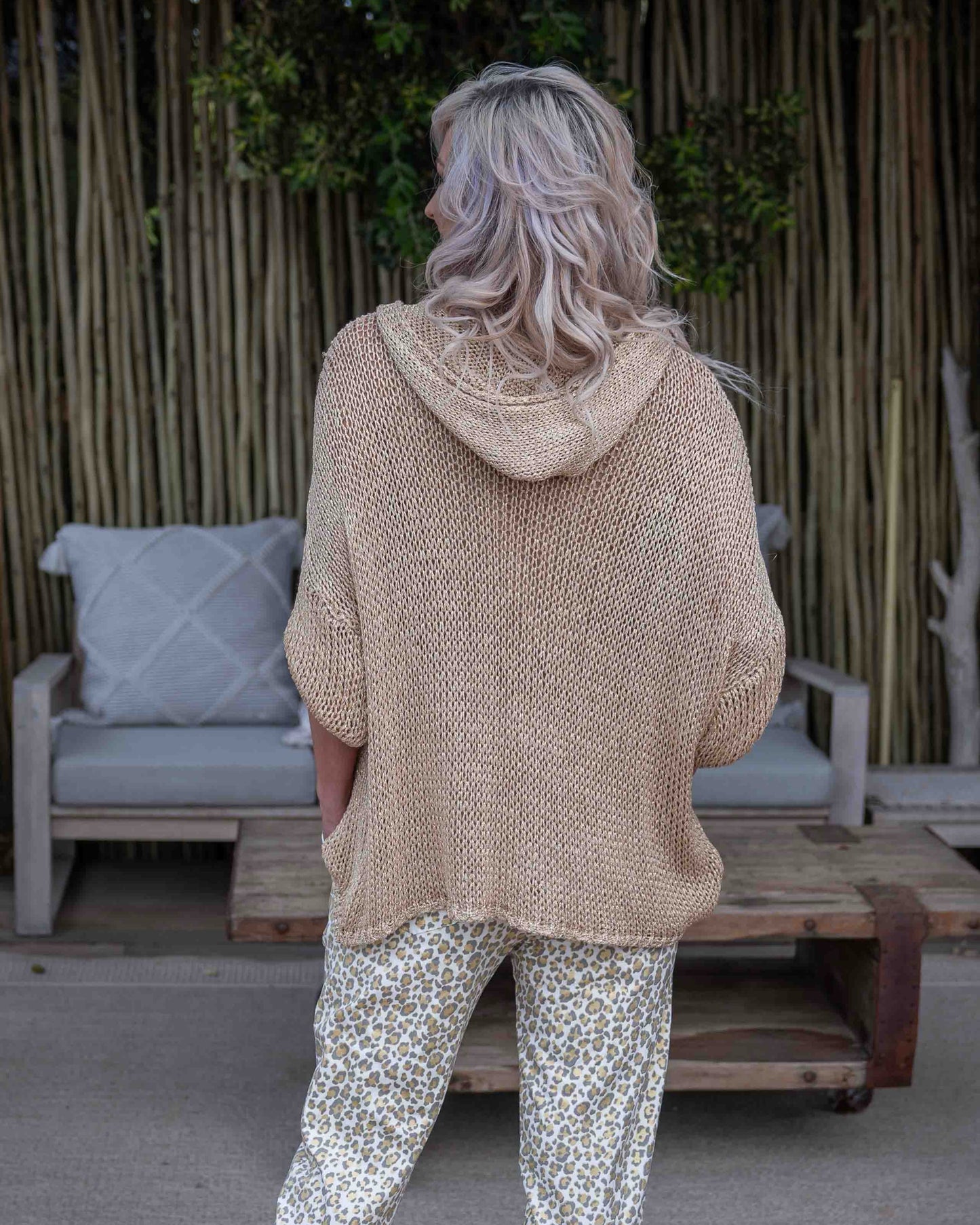 Olivia Hoodie Knit | Gold