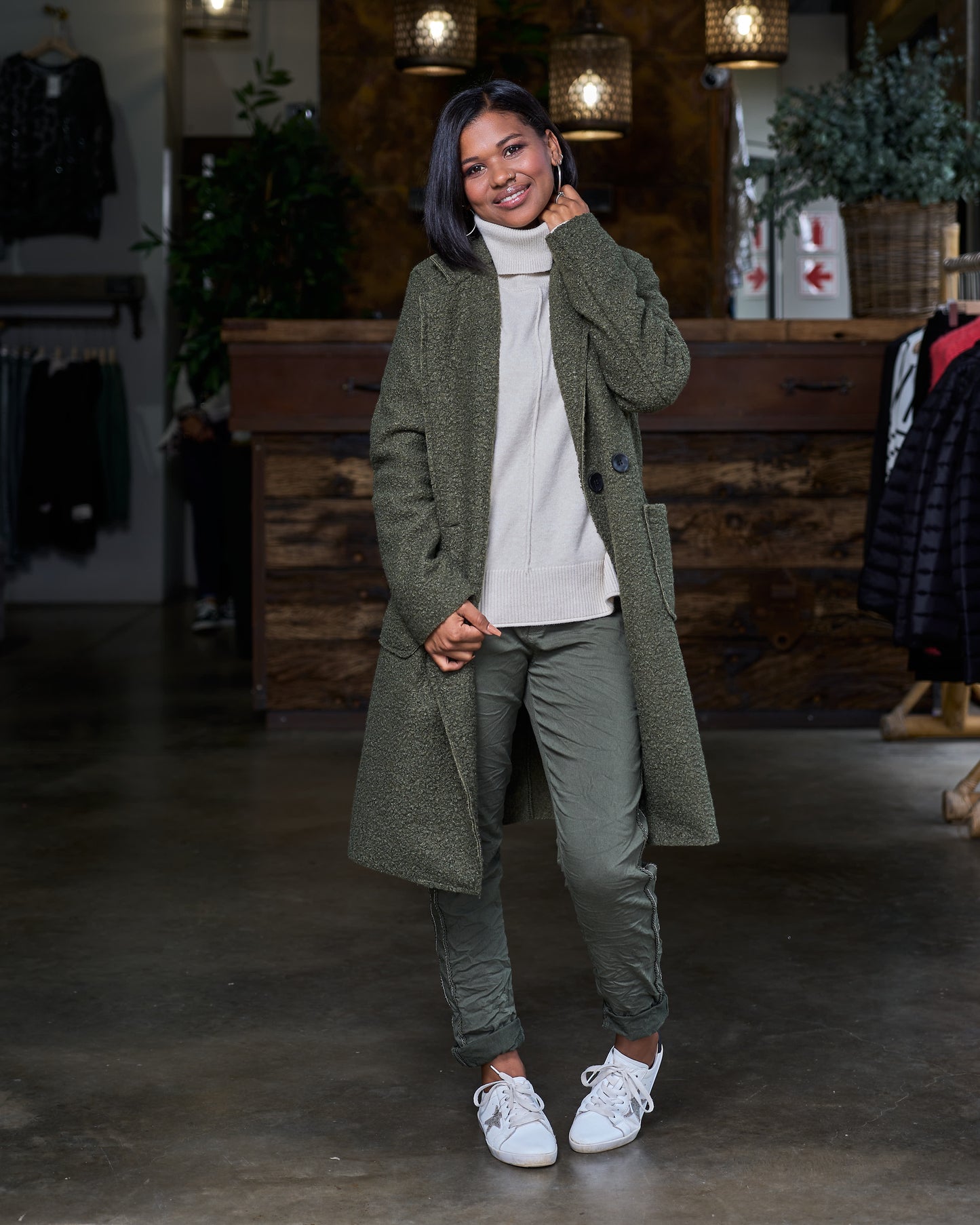 Tuscan Texture Drawstring Pants | Olive