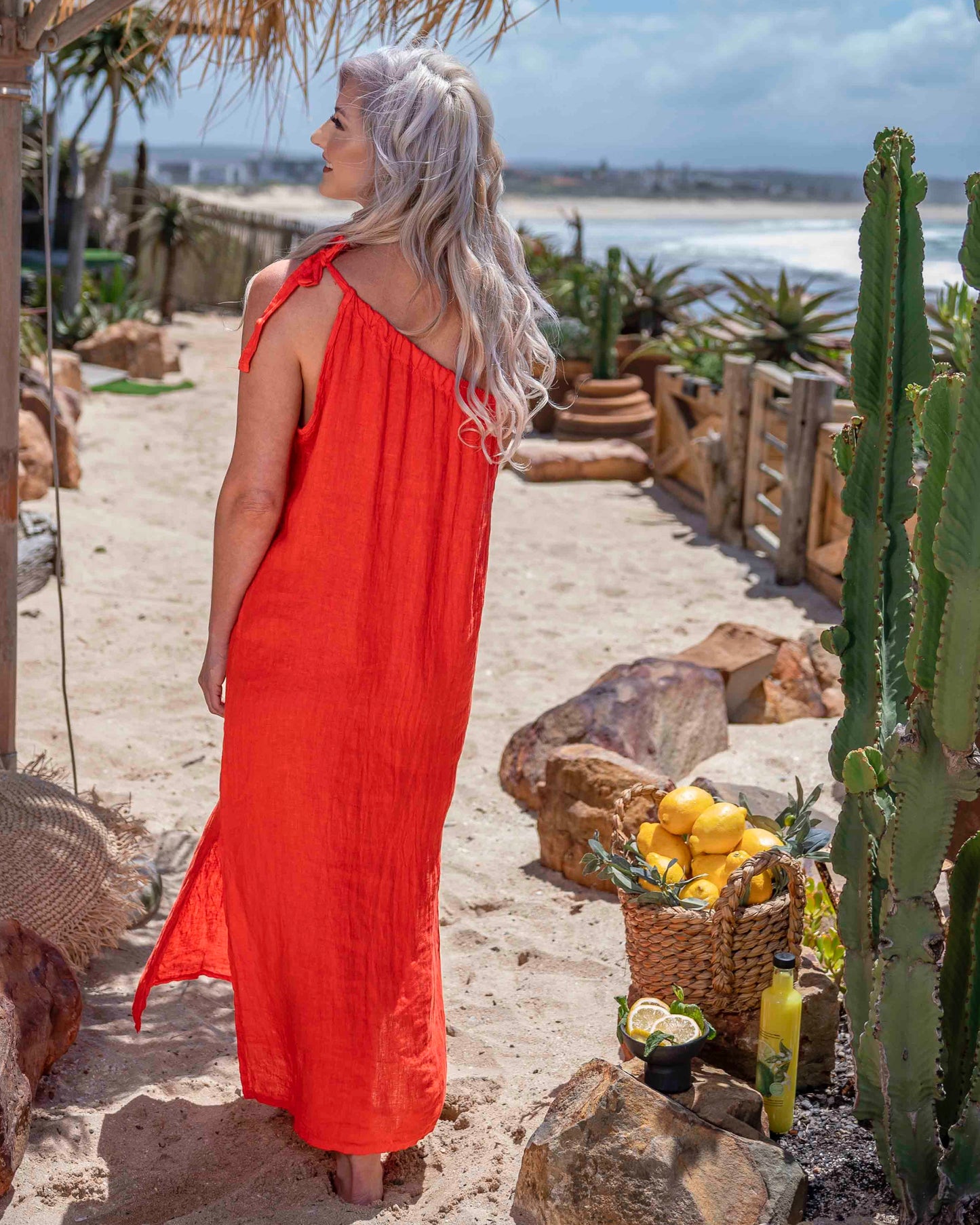 One Shoulder Dress | Watermelon