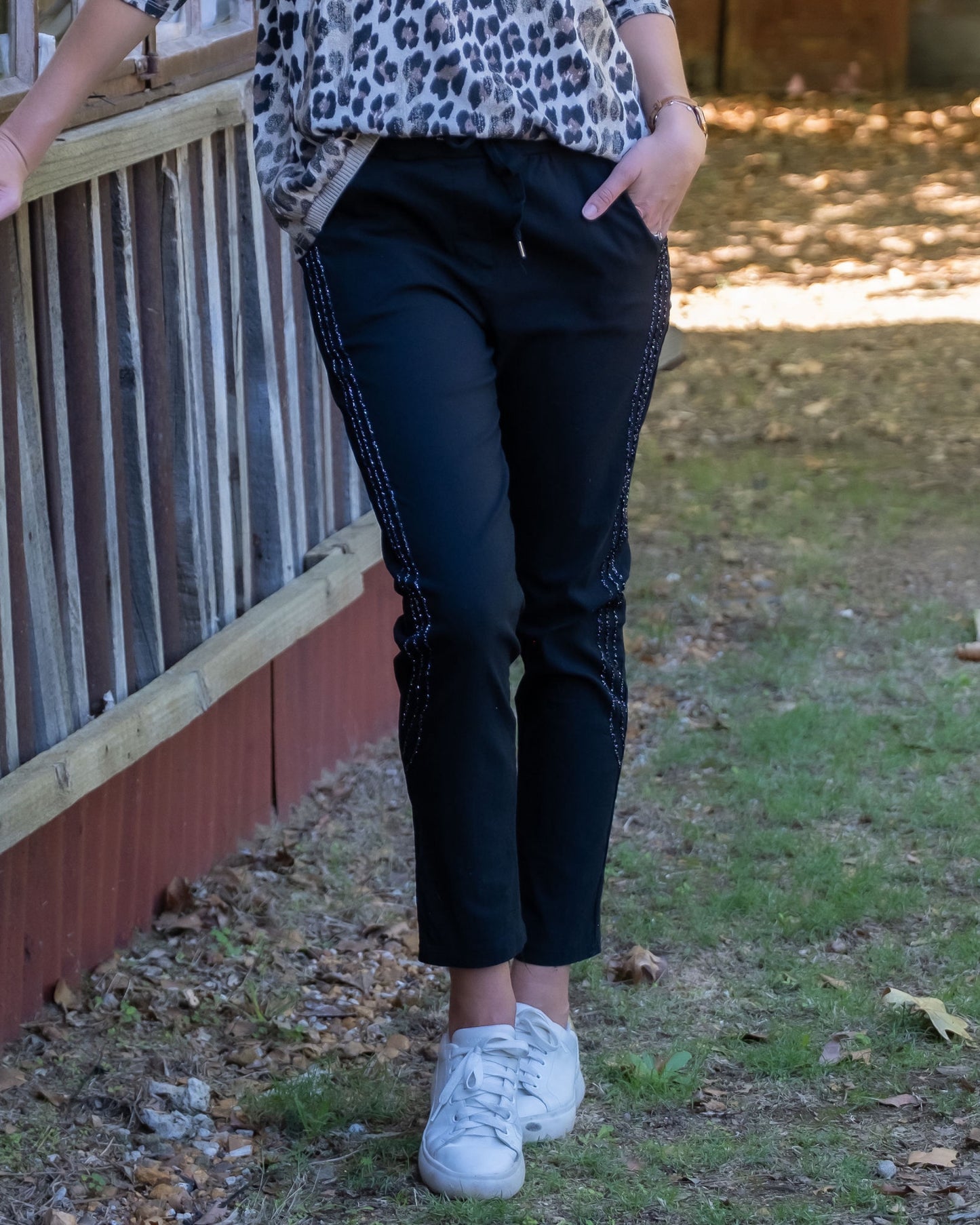 One Step Ahead Drawstring Pants | Black