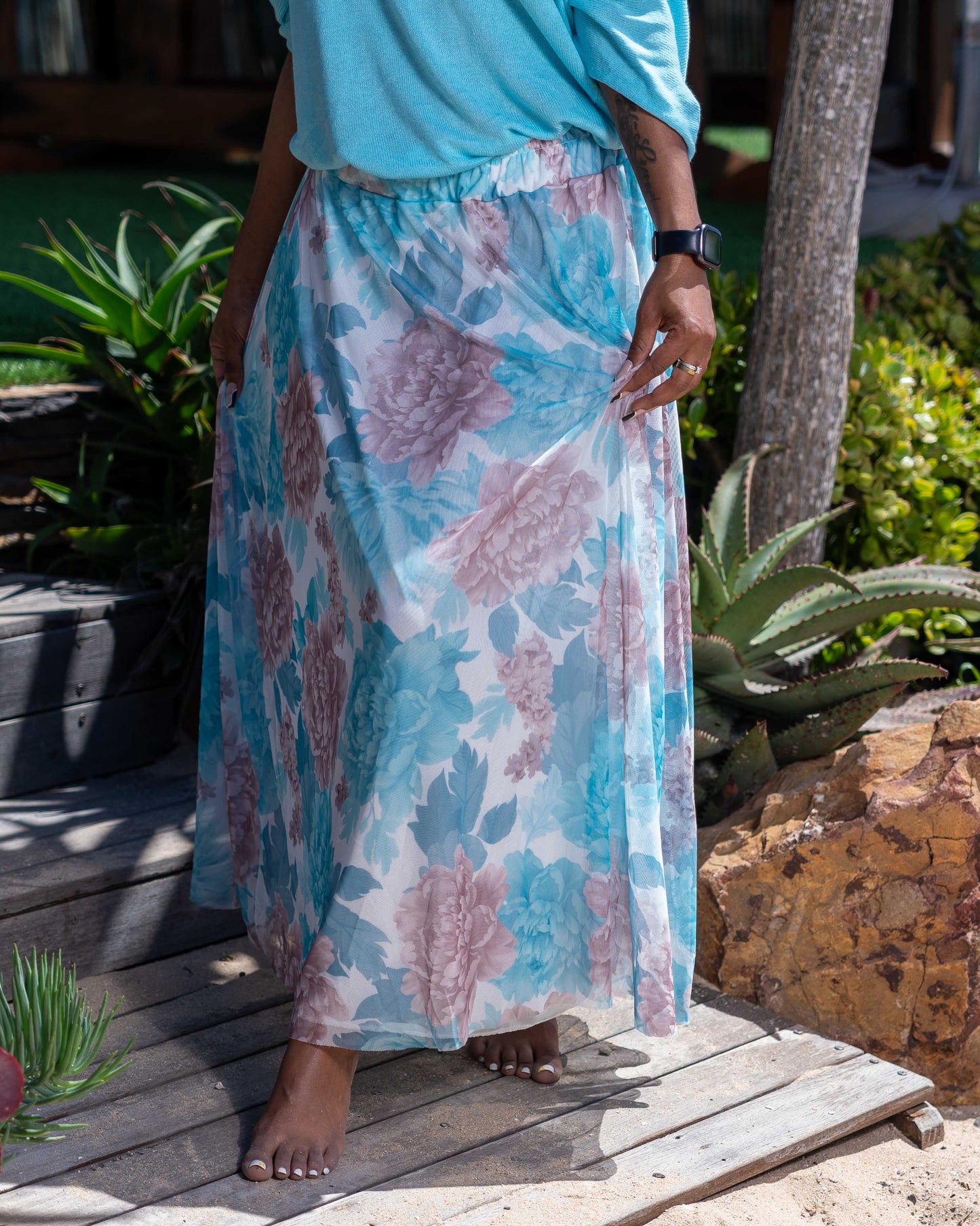 Palm Springs Skirt | Aqua