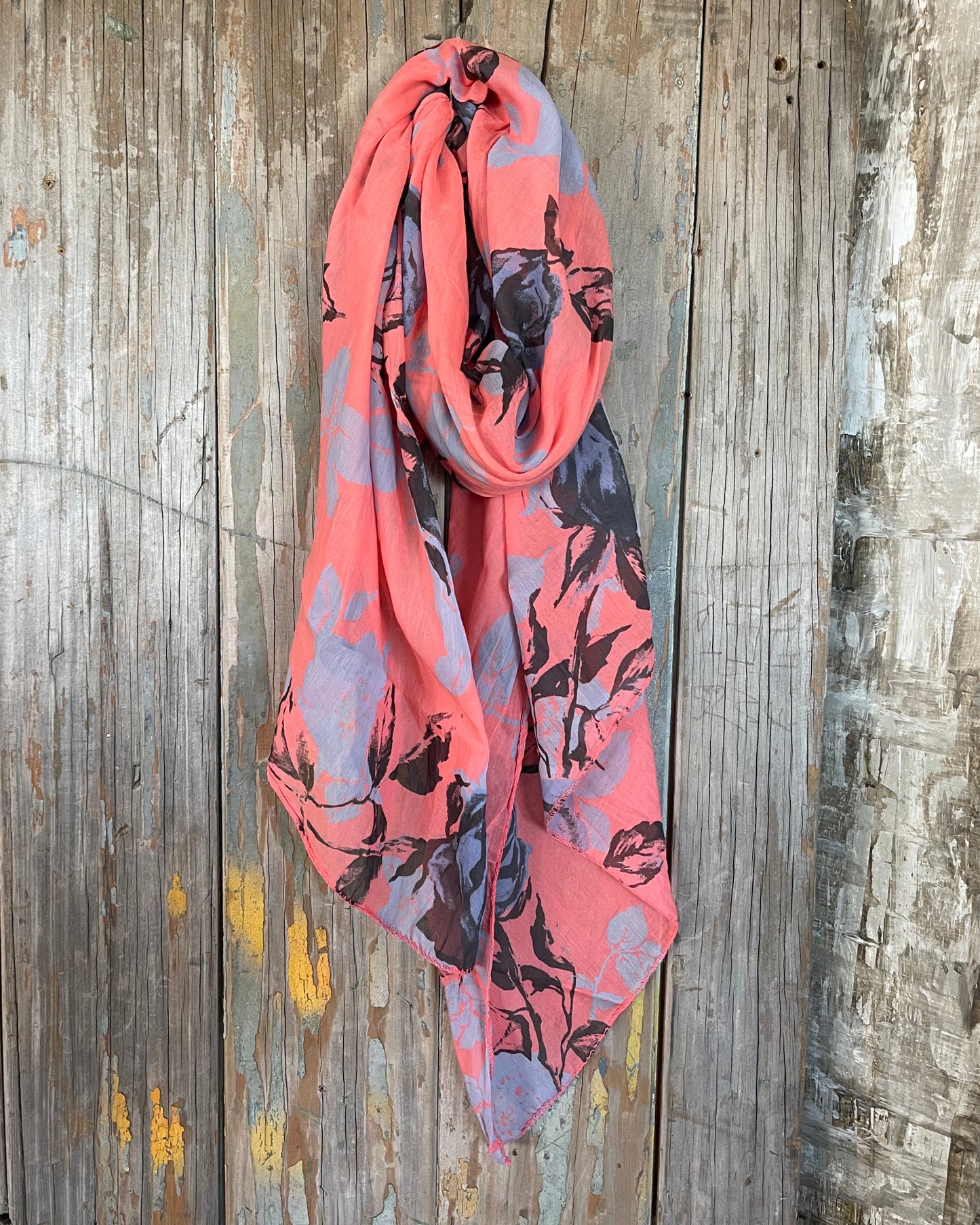 Petal Embrace Scarf | Coral