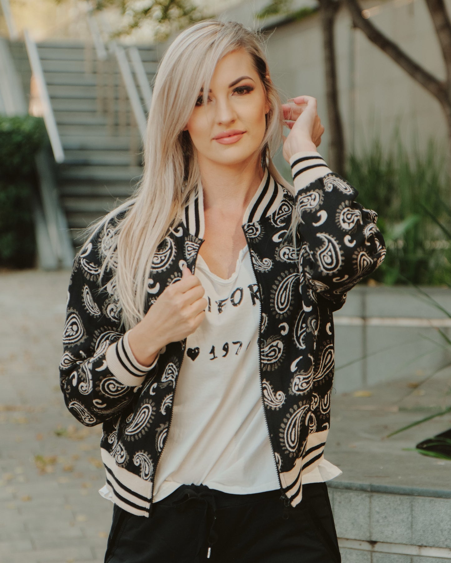 Pretty Paisley Bomber Jacket