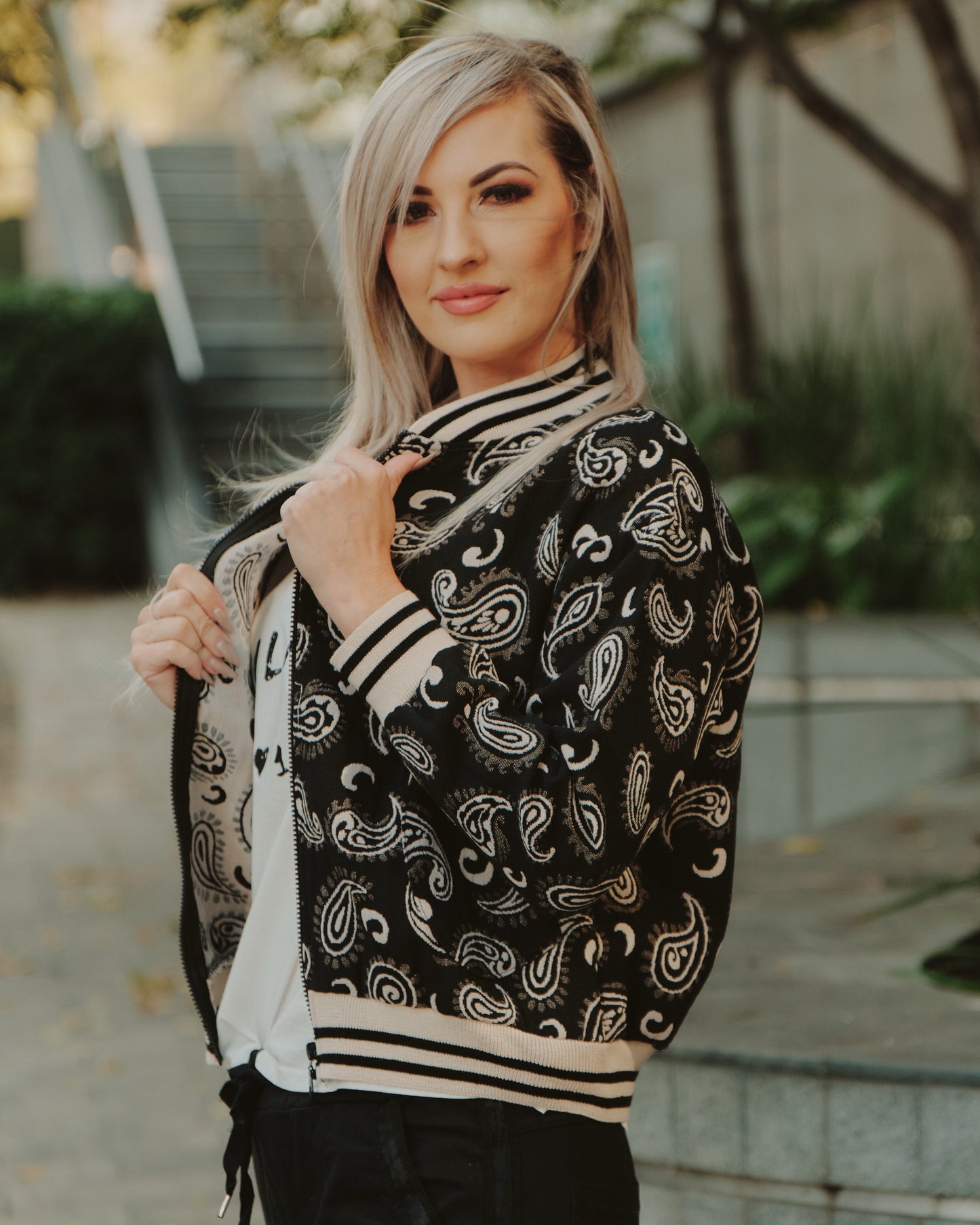 Pretty Paisley Bomber Jacket