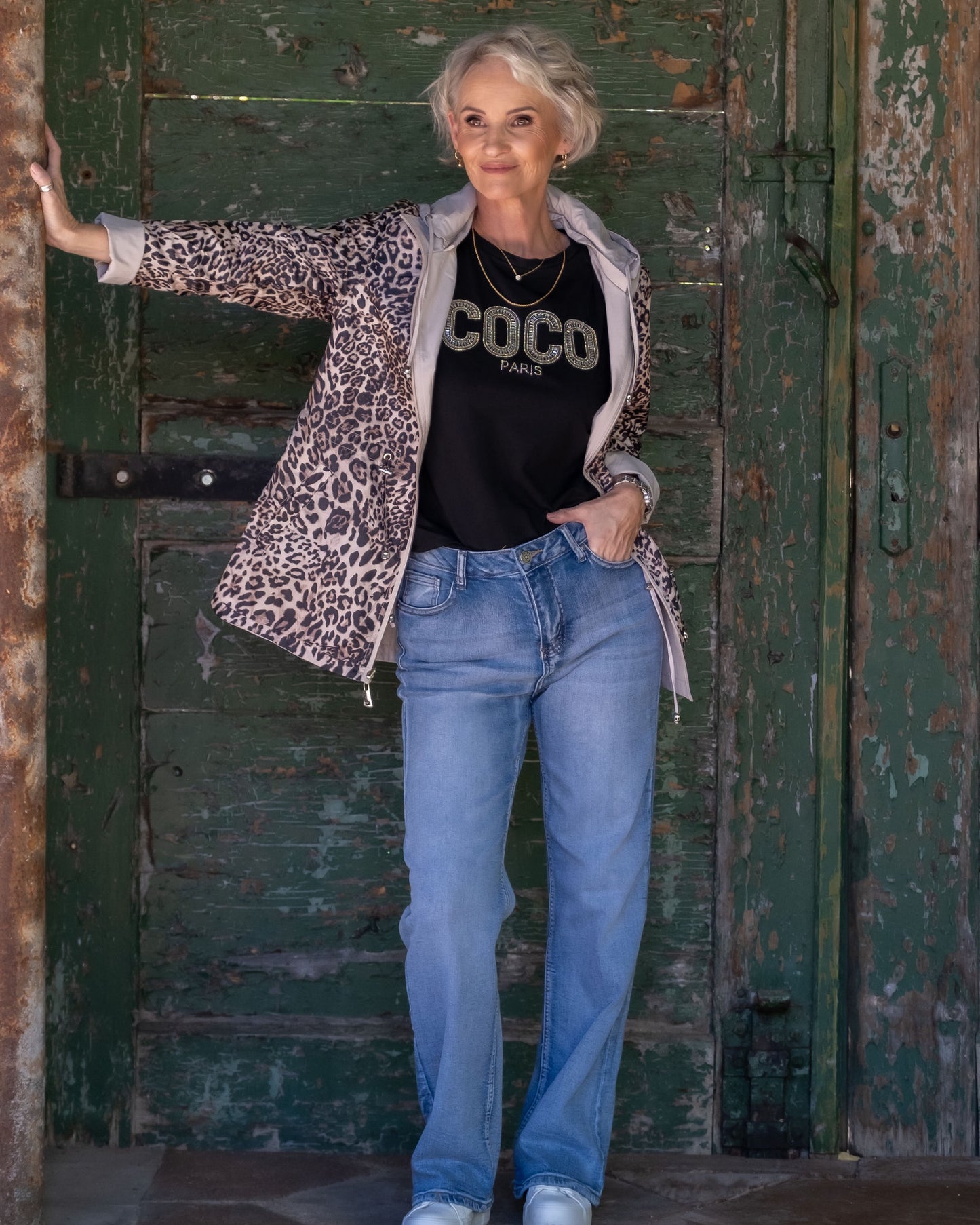 Reversible Animal Print Jacket | Light Beige