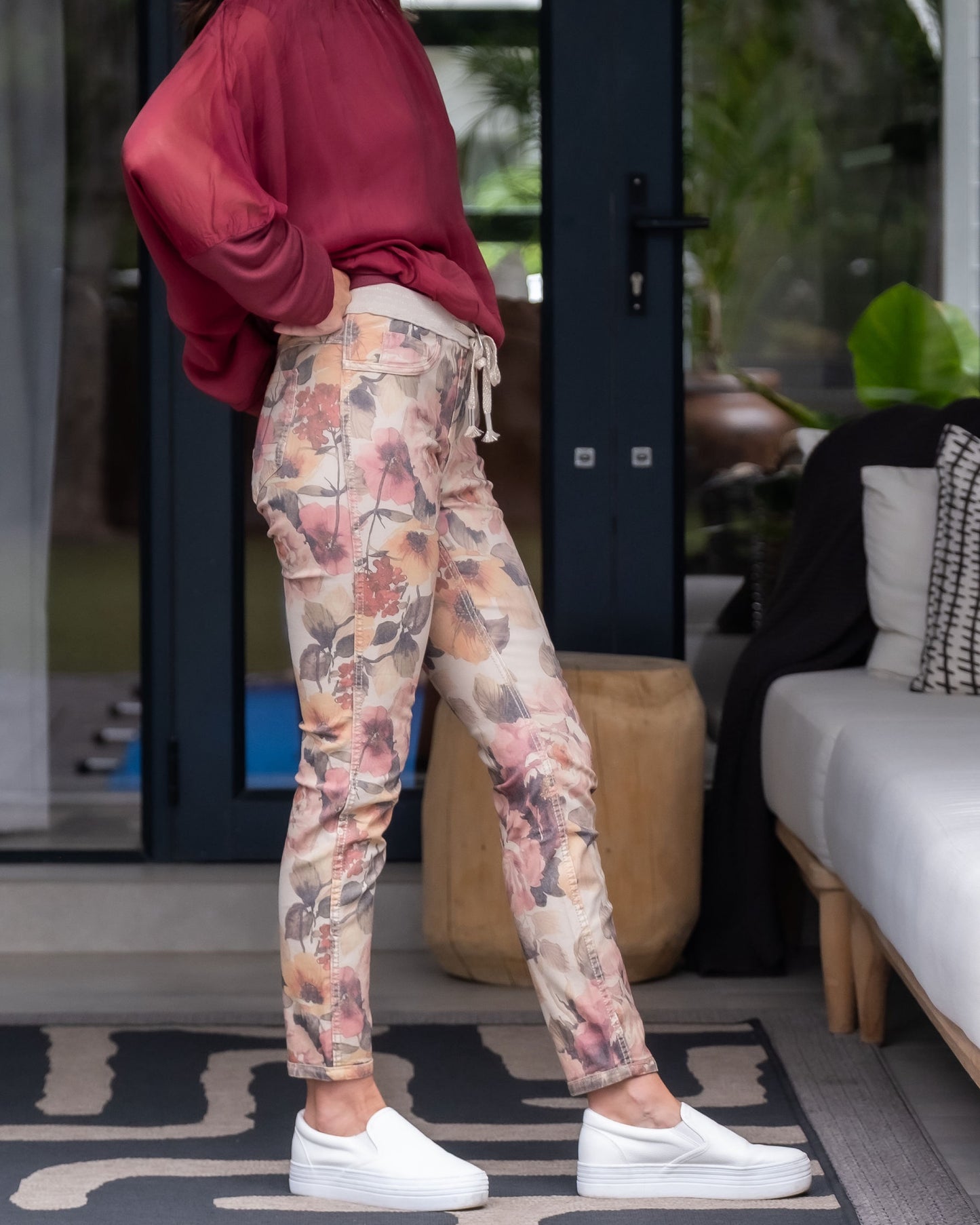Reversible Drawstring Pants | Beige