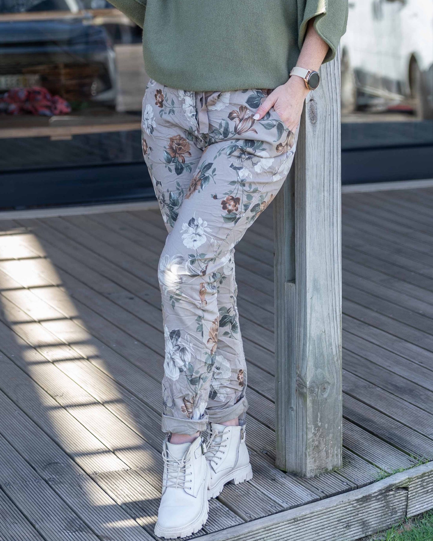 Sand & Petals Drawstring Pants | Taupe