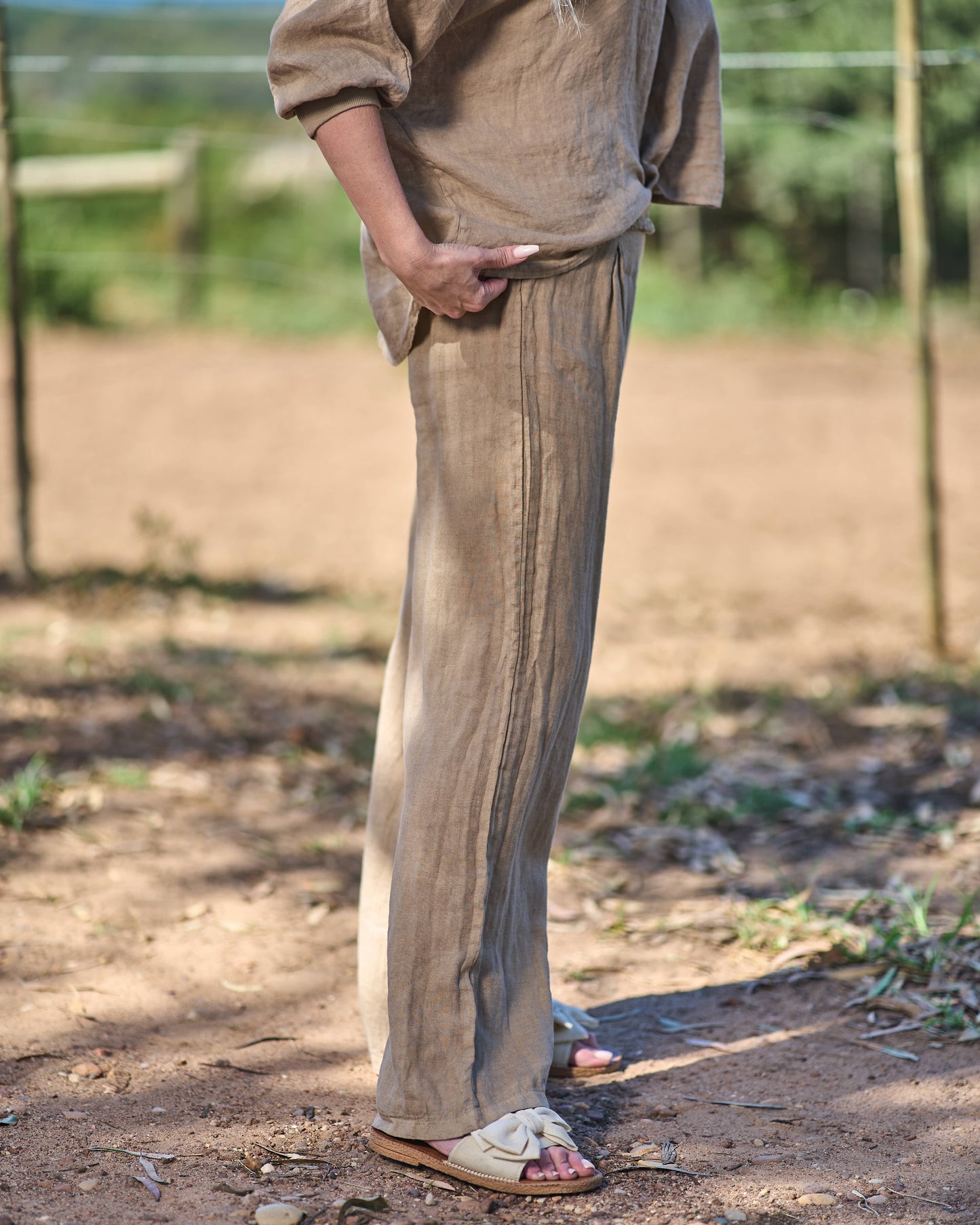 Savannah Linen Top | Camel