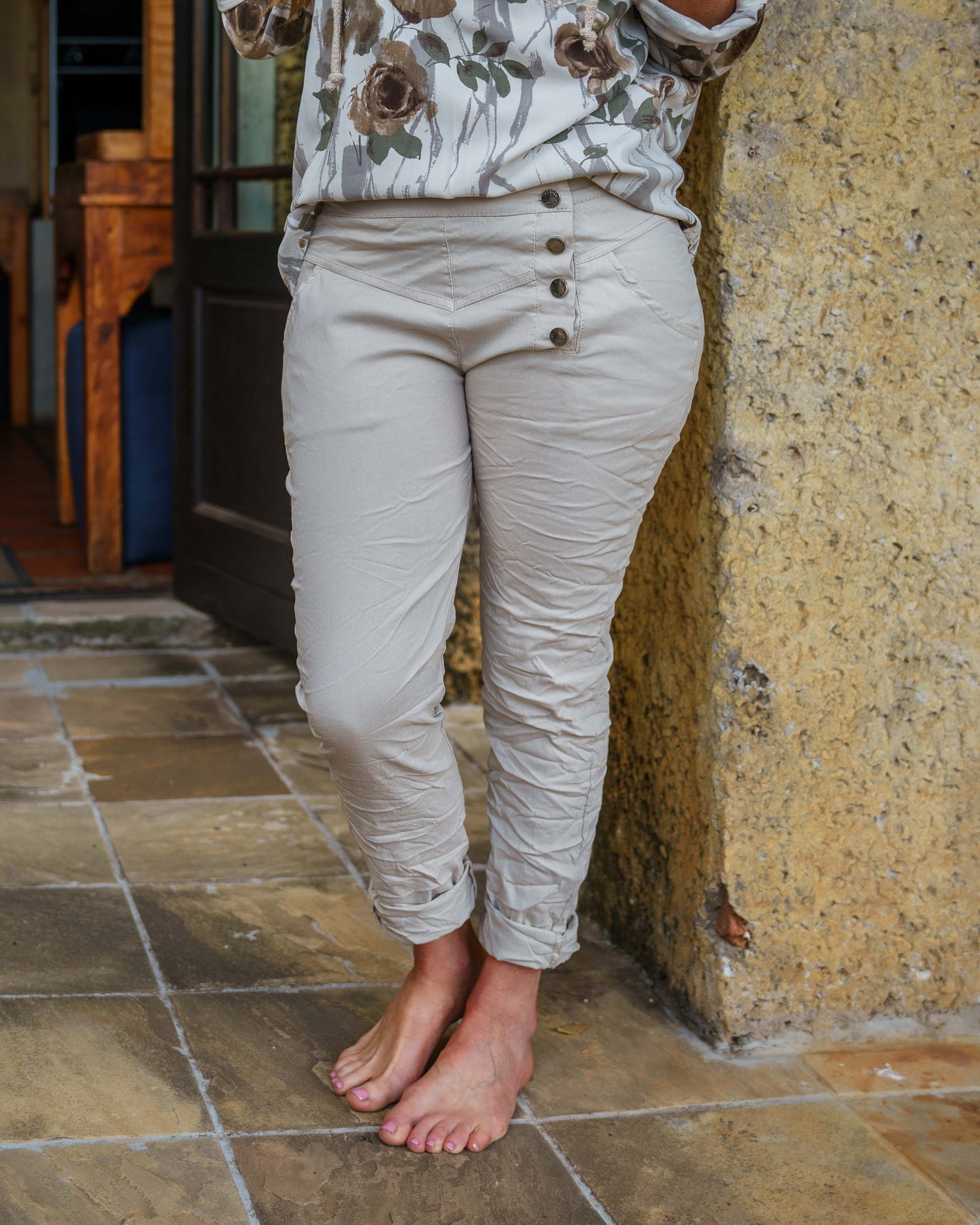 Secret Lane Drawstring Pants | Beige