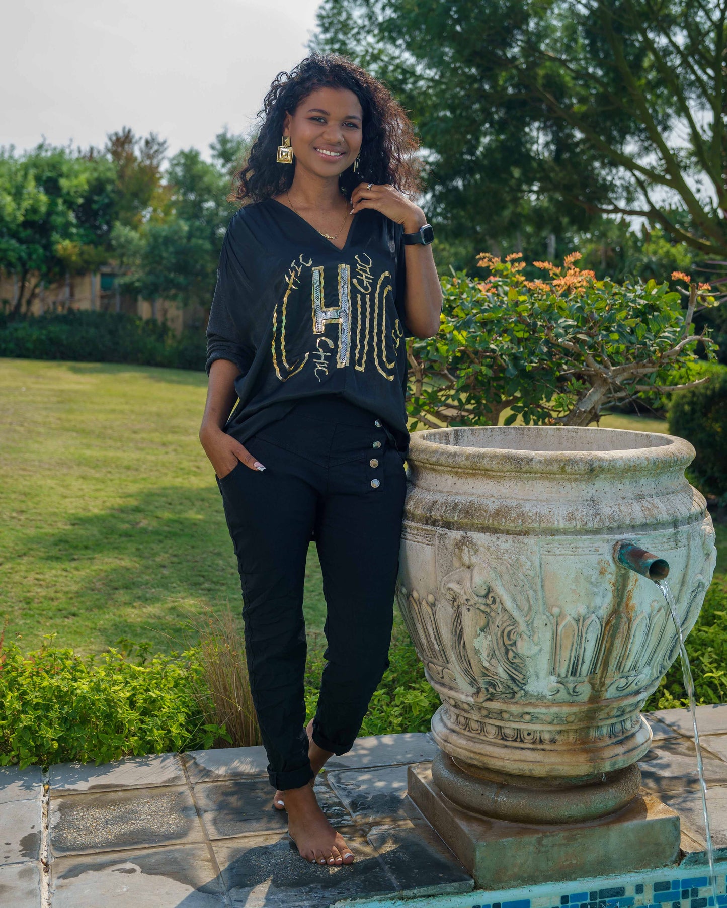Shimmy Chic Top | Black