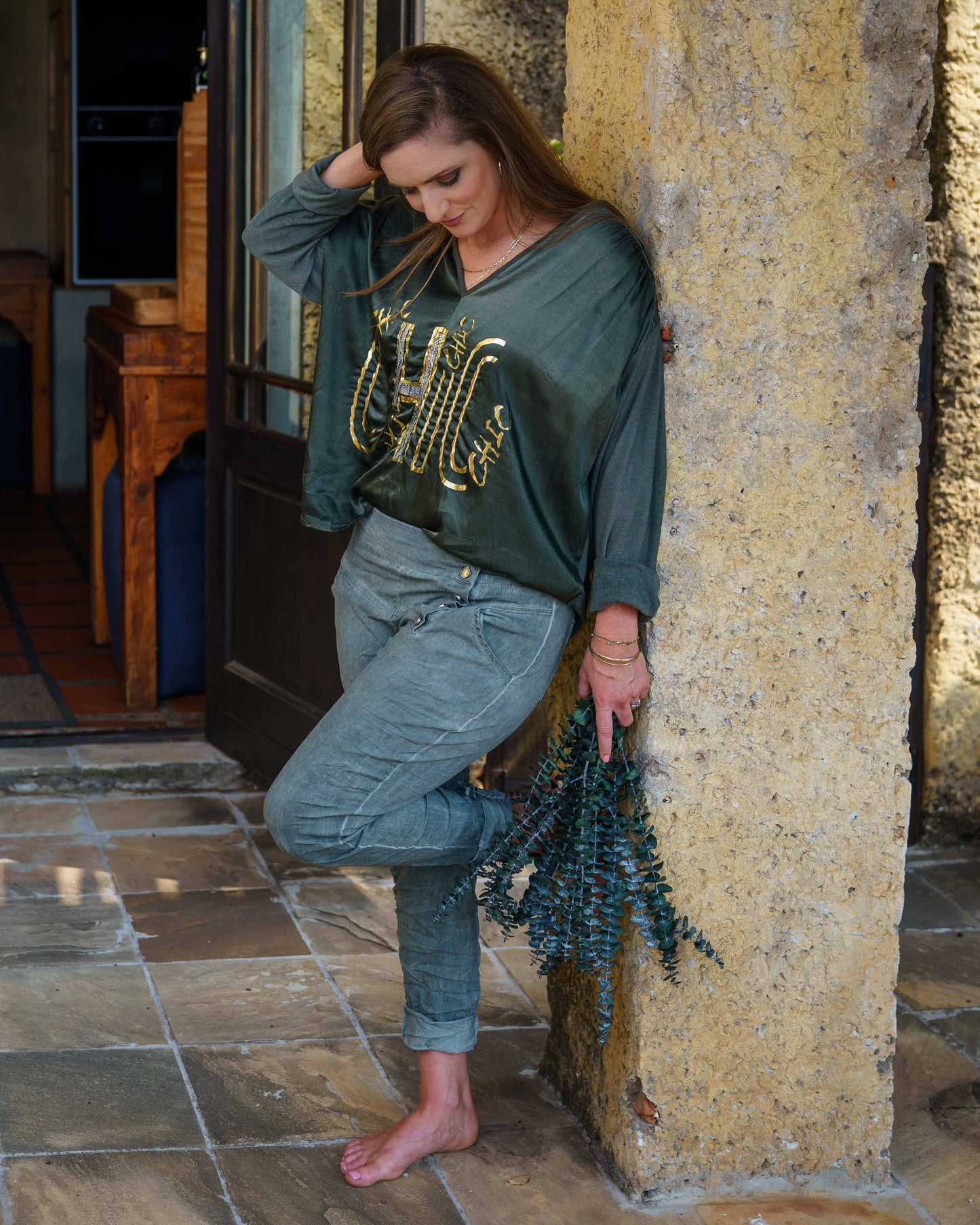 Shimmy Chic Top | Olive