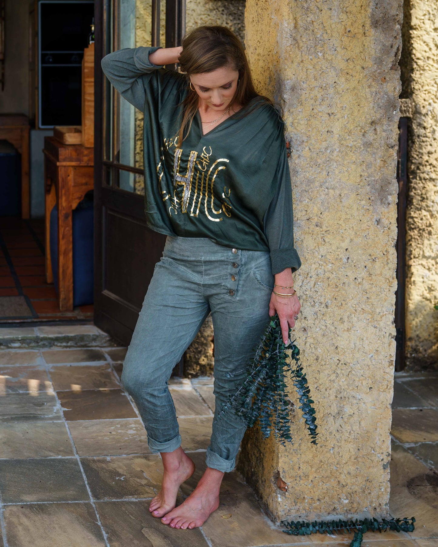 Shimmy Chic Top | Olive