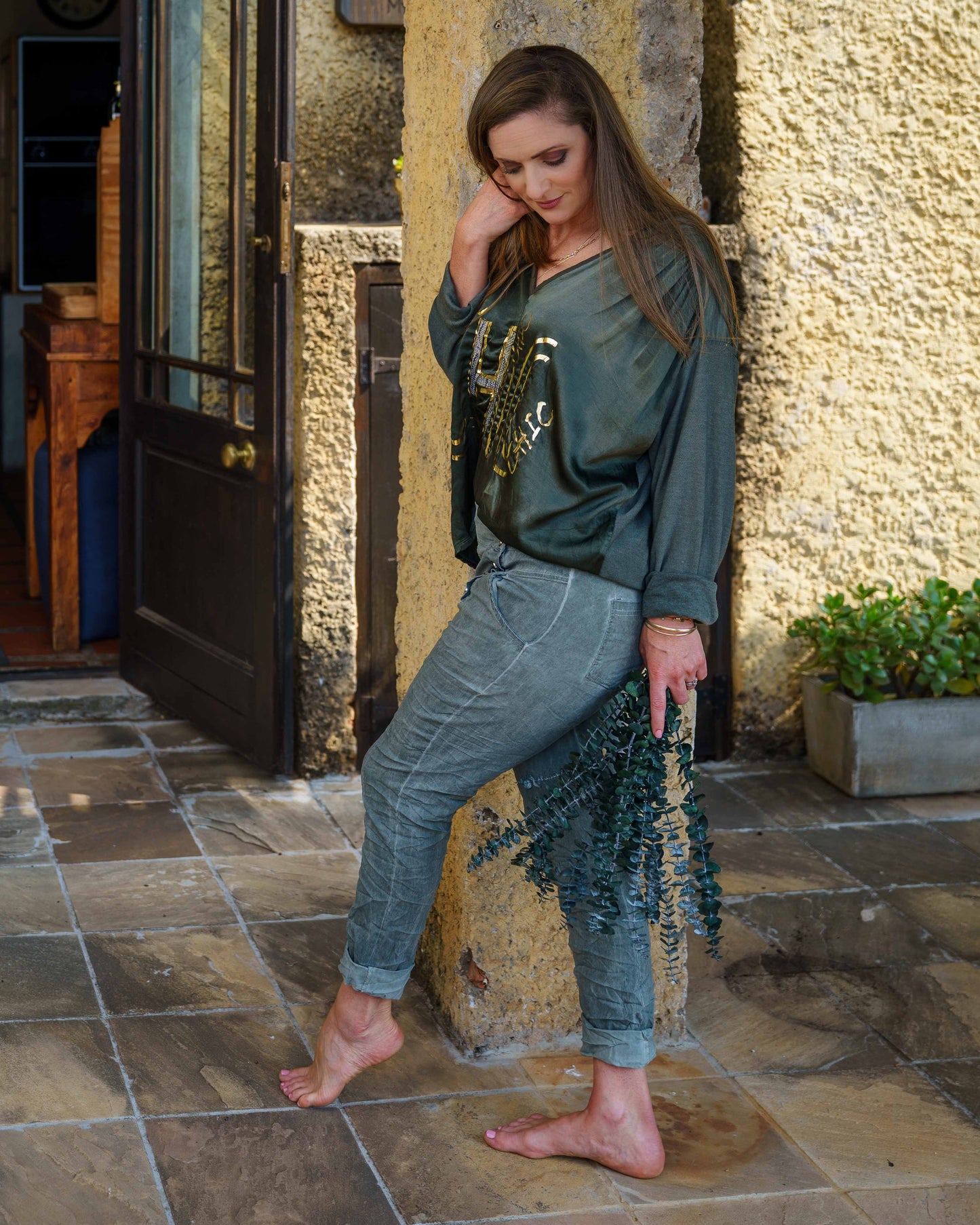 Shimmy Chic Top | Olive