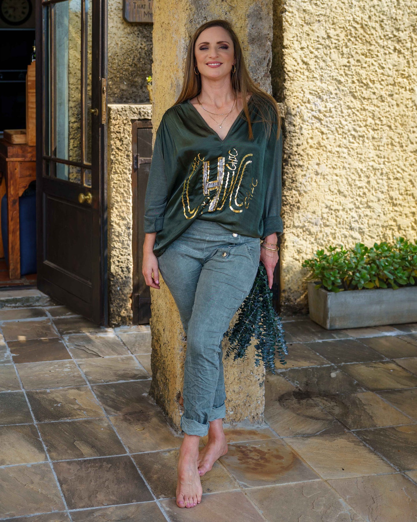 Shimmy Chic Top | Olive