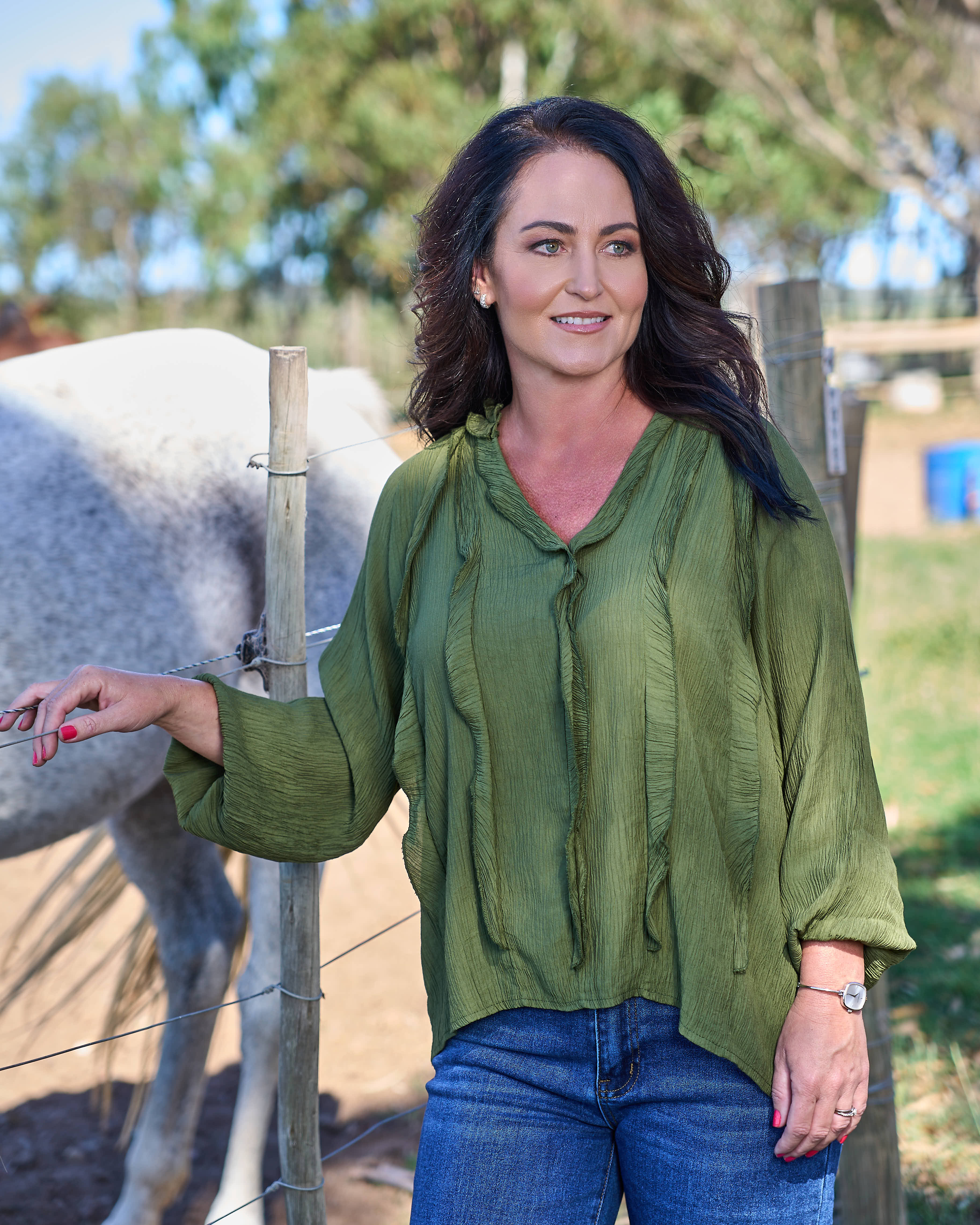 Sienna Frill Top | Pistachio