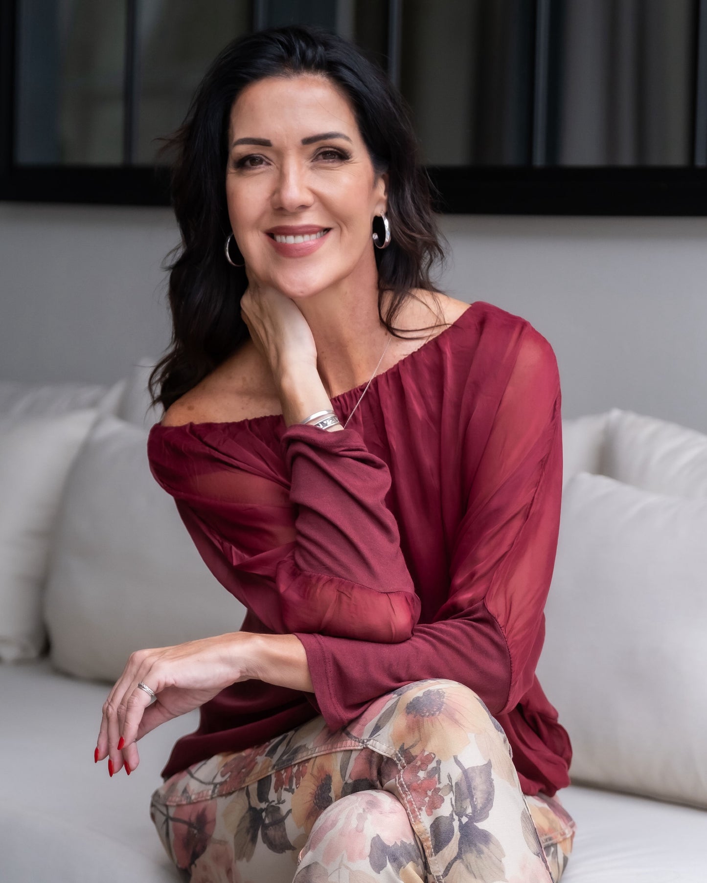 Silken Breeze Bask Top | Burgundy