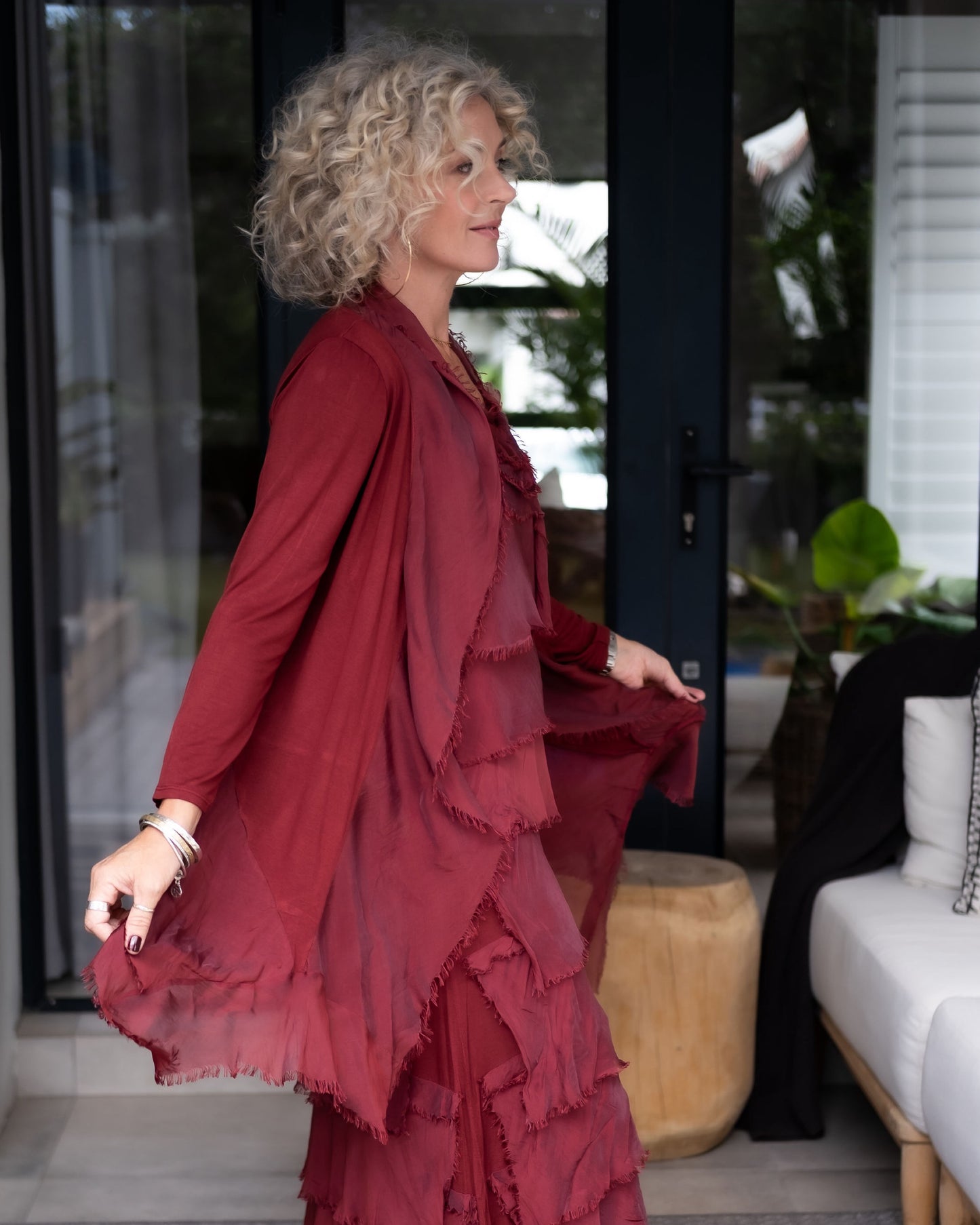 Slip-On Gilet | Burgundy