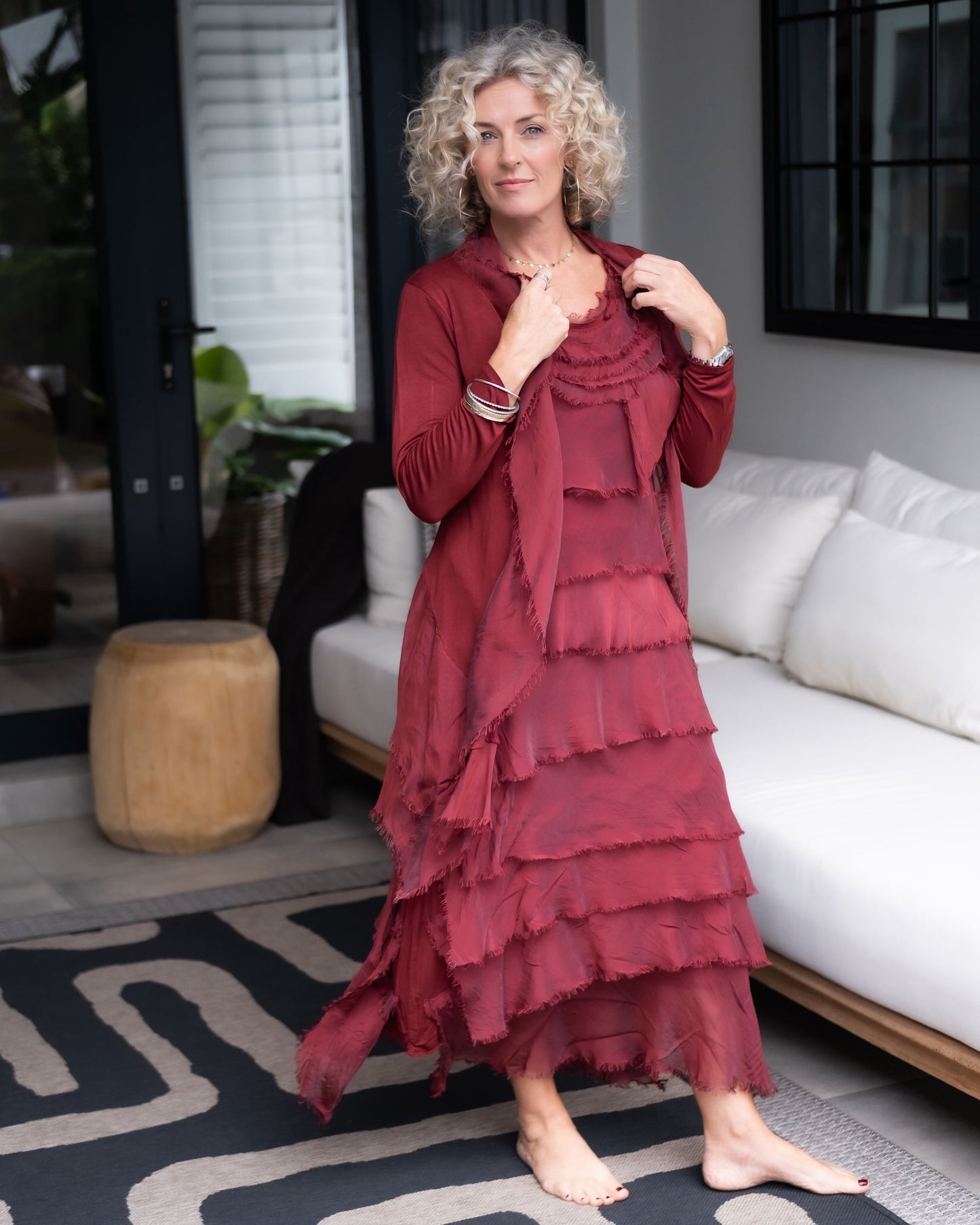 Slip-On Gilet | Burgundy