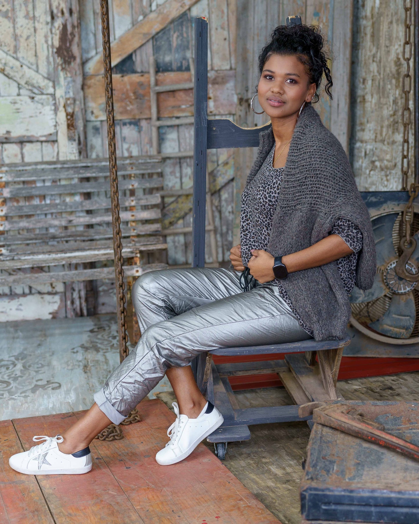 Softly Spotted Knit | Grey