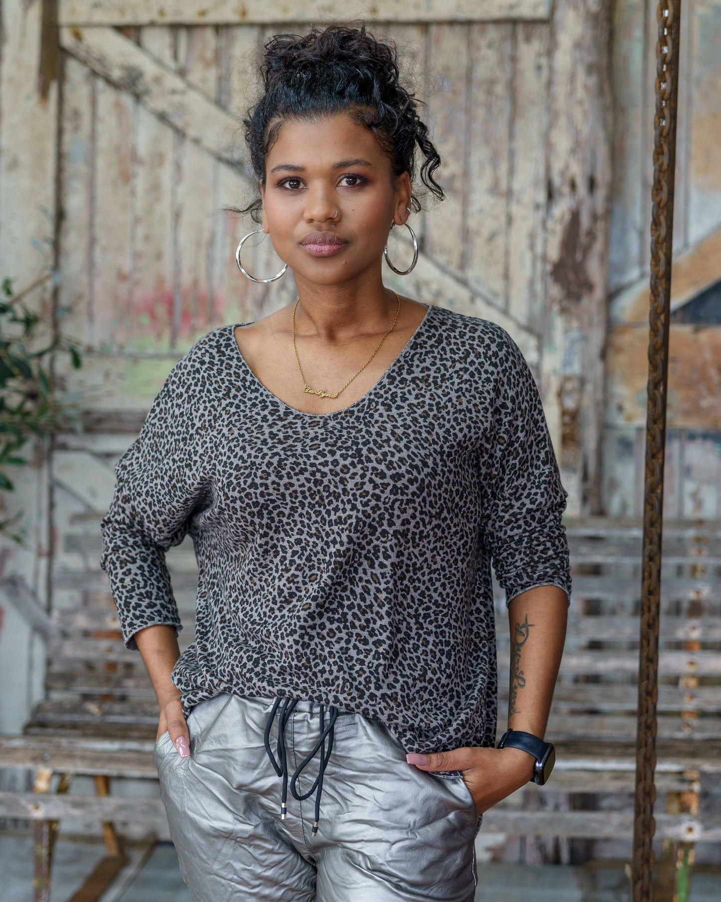 Softly Spotted Knit | Grey