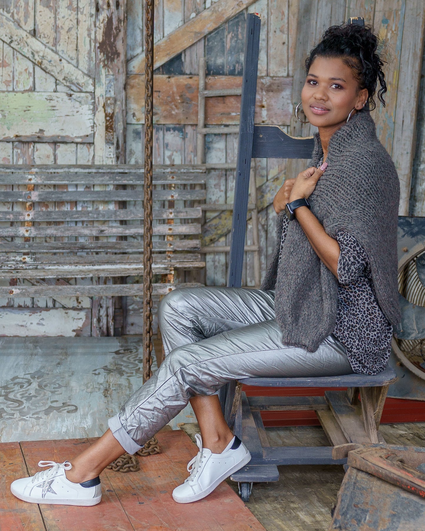 Softly Spotted Knit | Grey