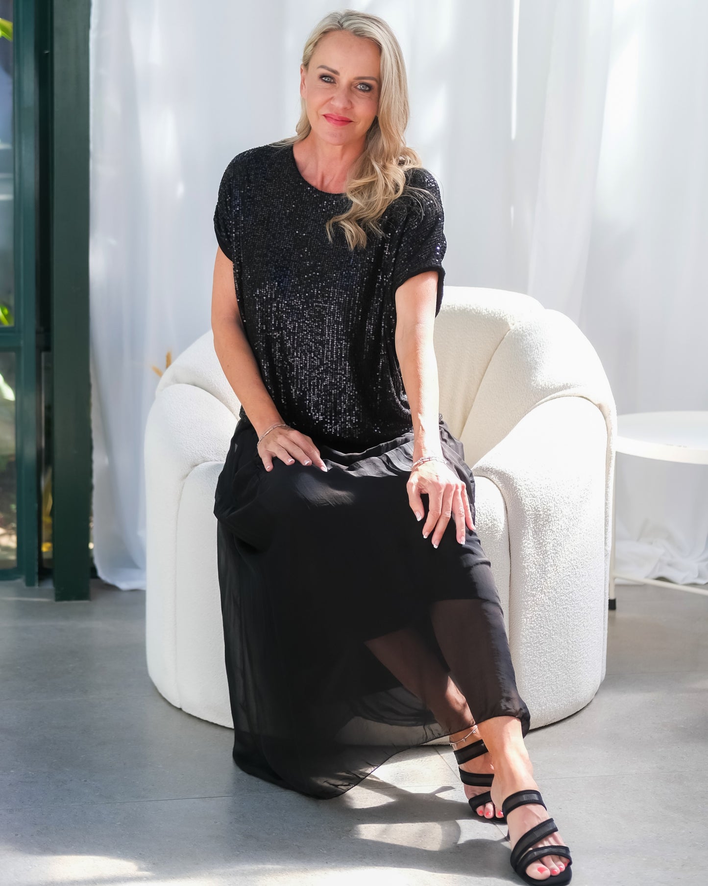 Starlet Sparkle Top | Black