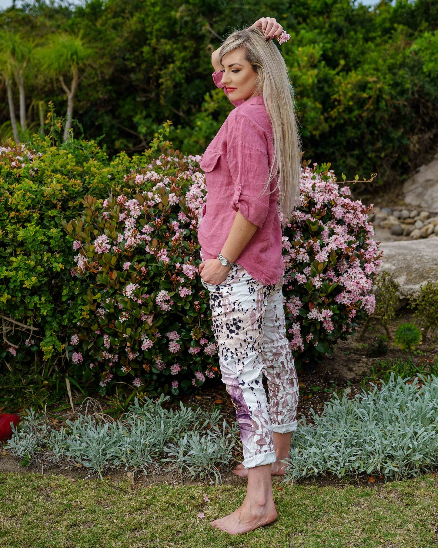 Starlight Linen Shirt | Rose Bouquet