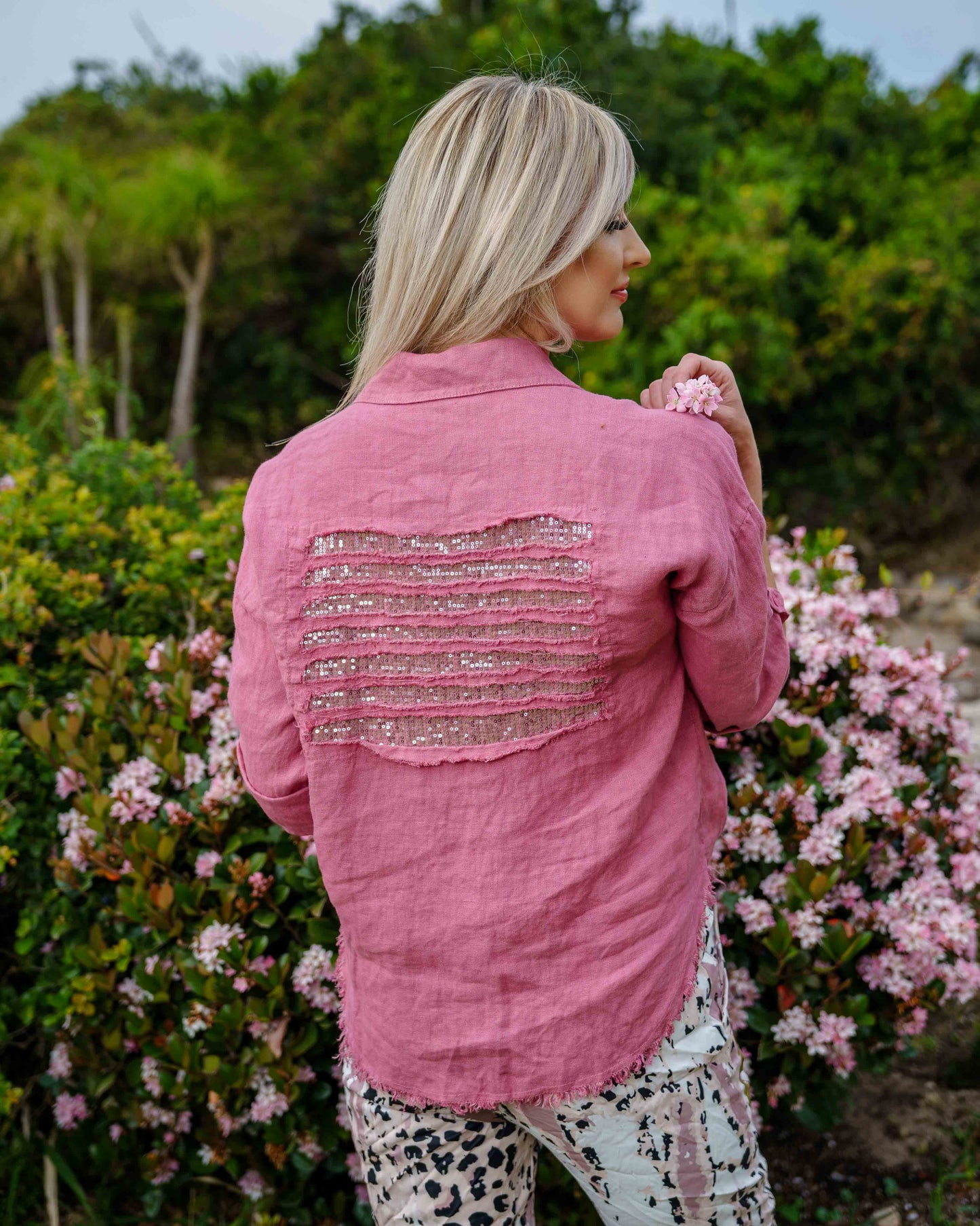 Starlight Linen Shirt | Rose Bouquet