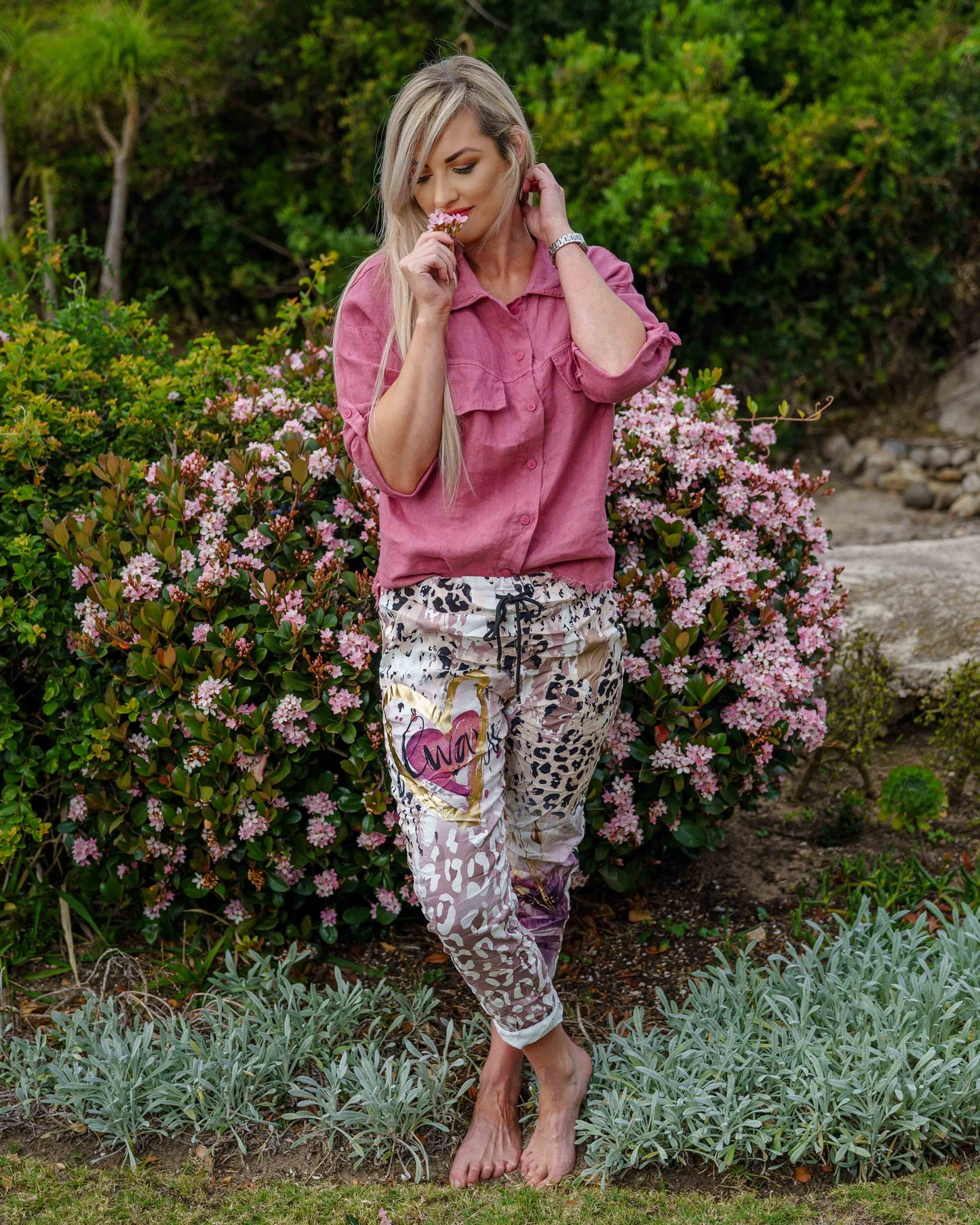 Bright Side Drawstring Pants | Barely Mauve