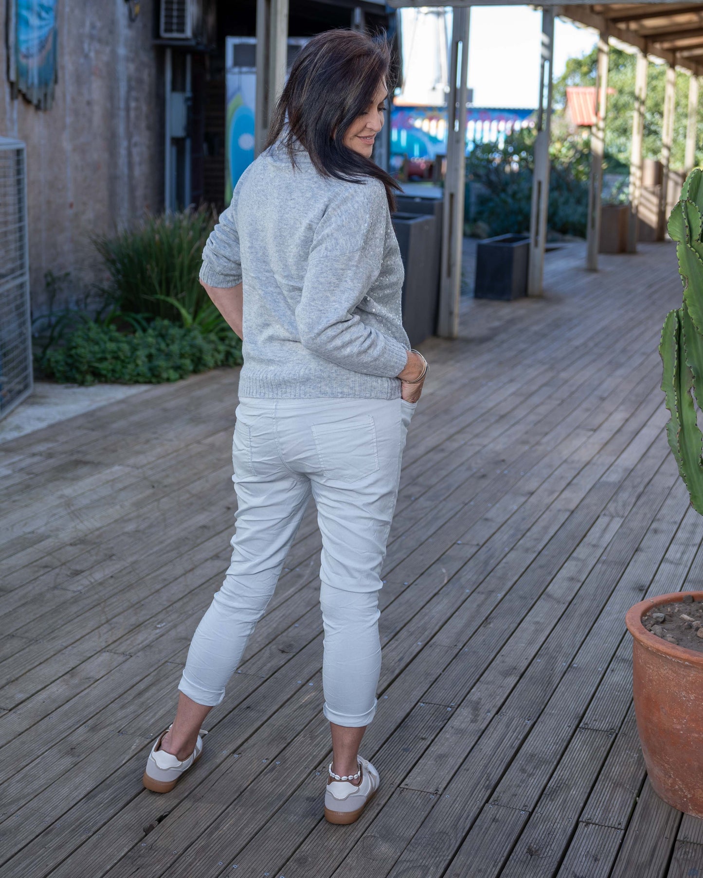 Stitch & Shimmer Knit | Grey