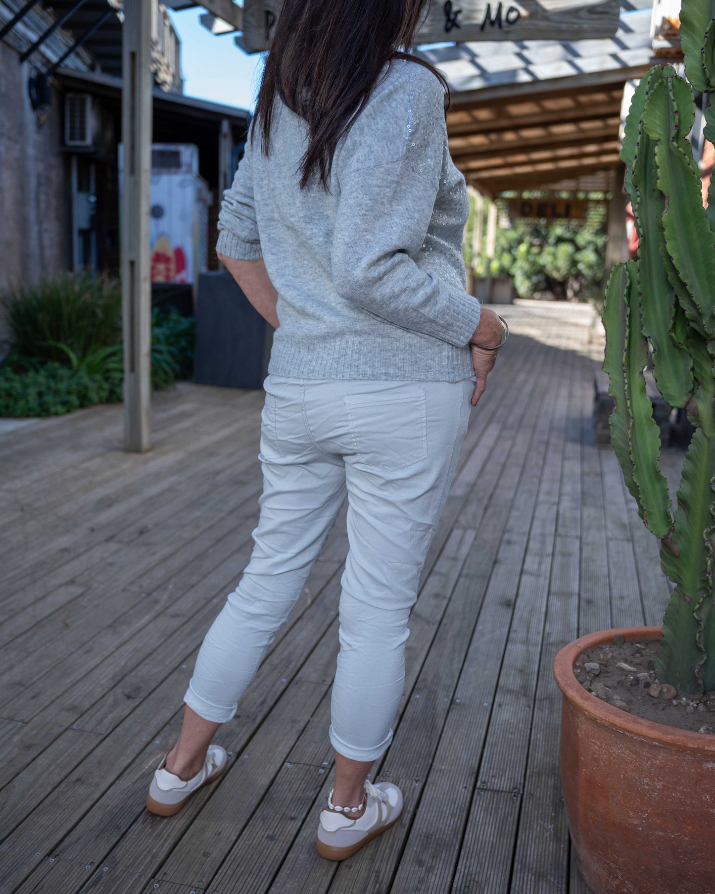 Stitch & Shimmer Knit | Grey