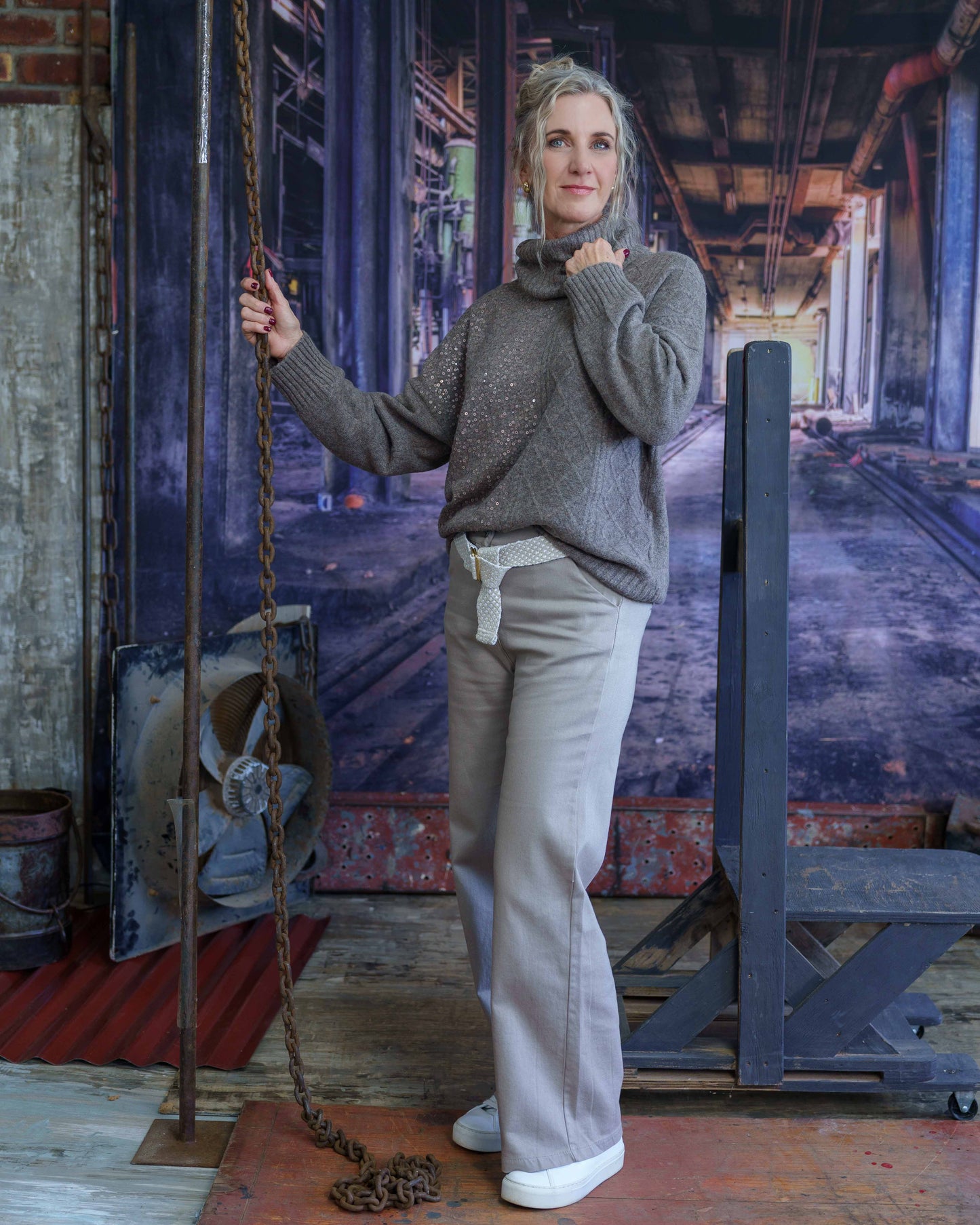 Stitch & Shimmer Knit | Taupe