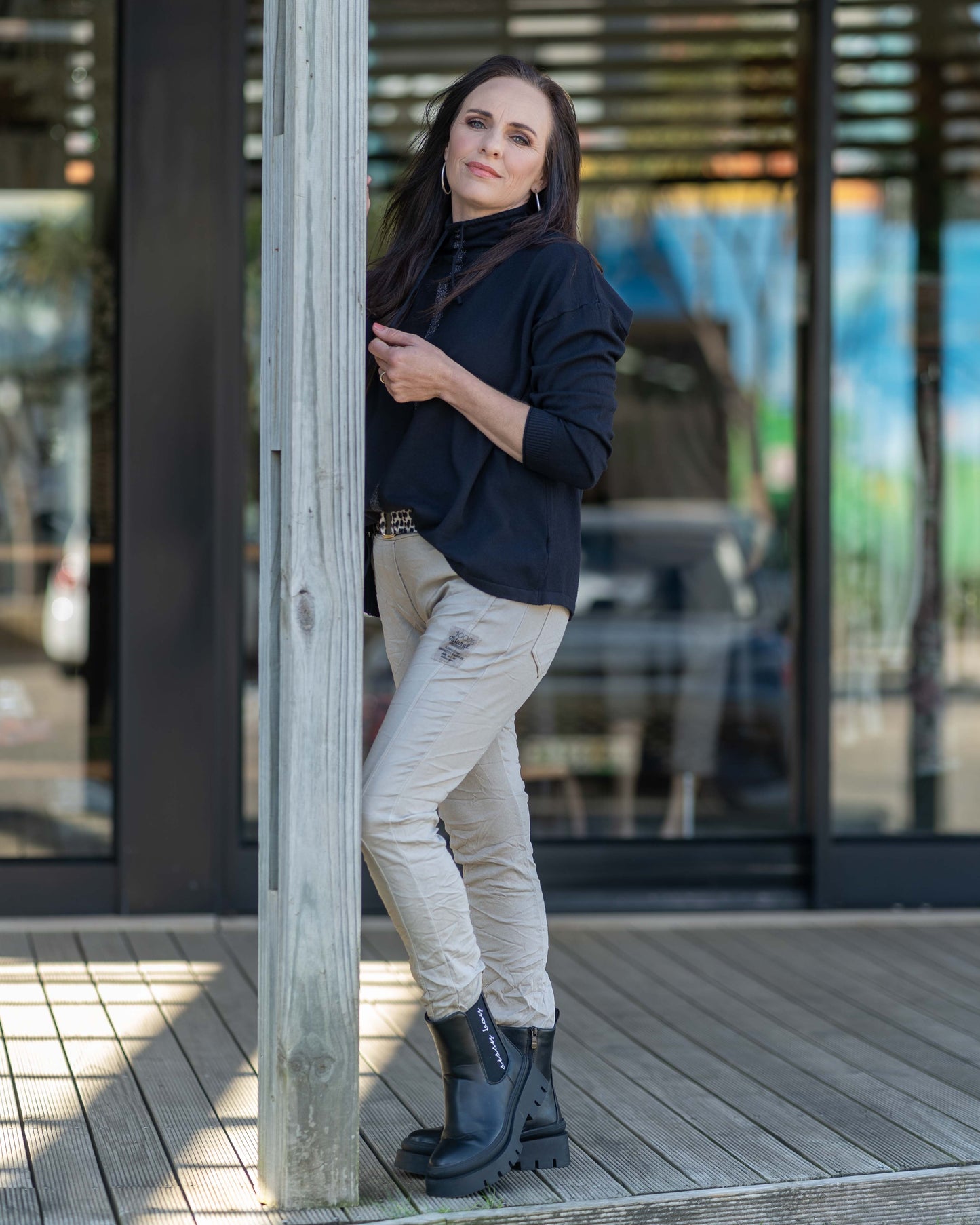 Double Take Drawstring Belted Pants | Stone