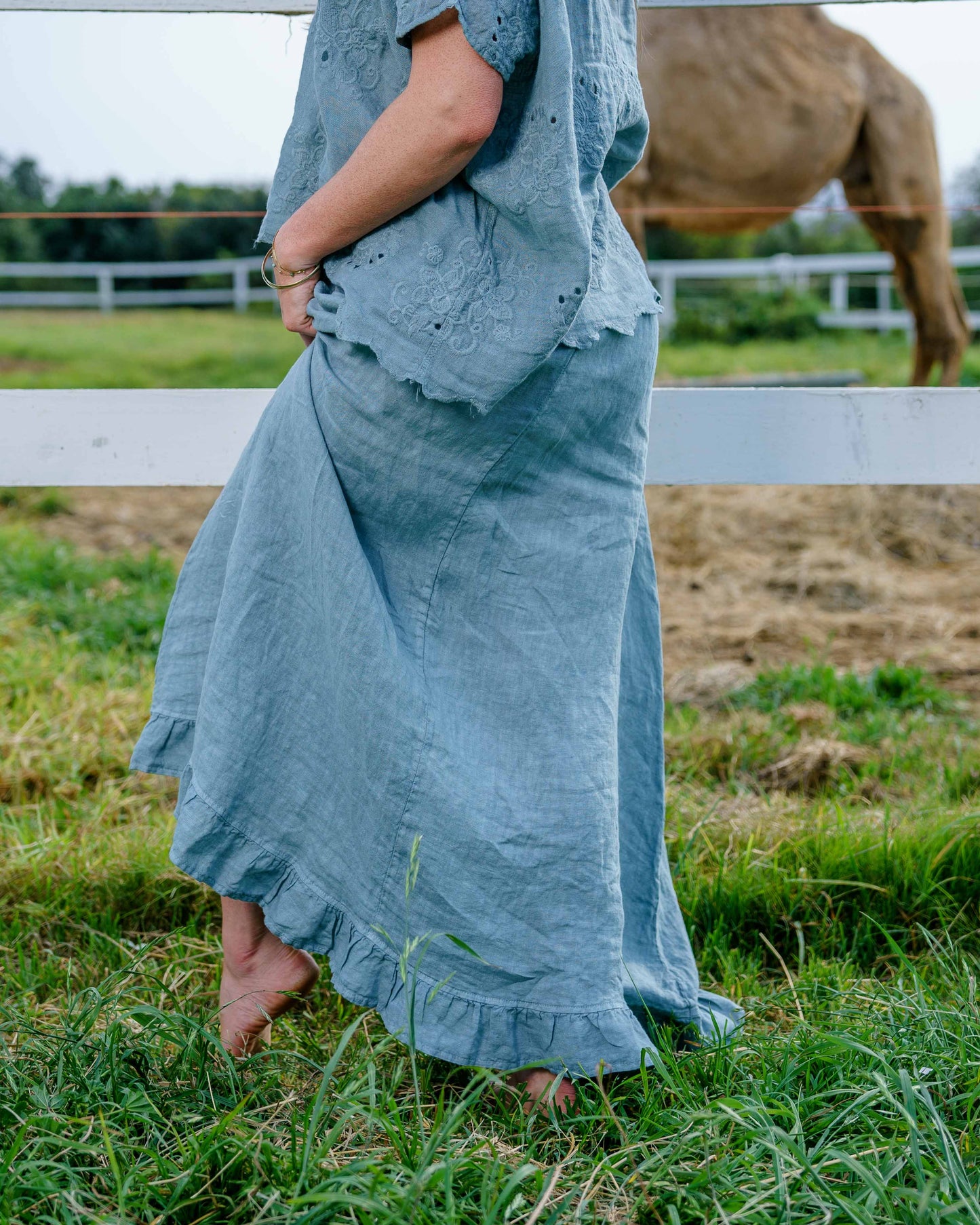 Sweet Talk Linen Skirt | Sage