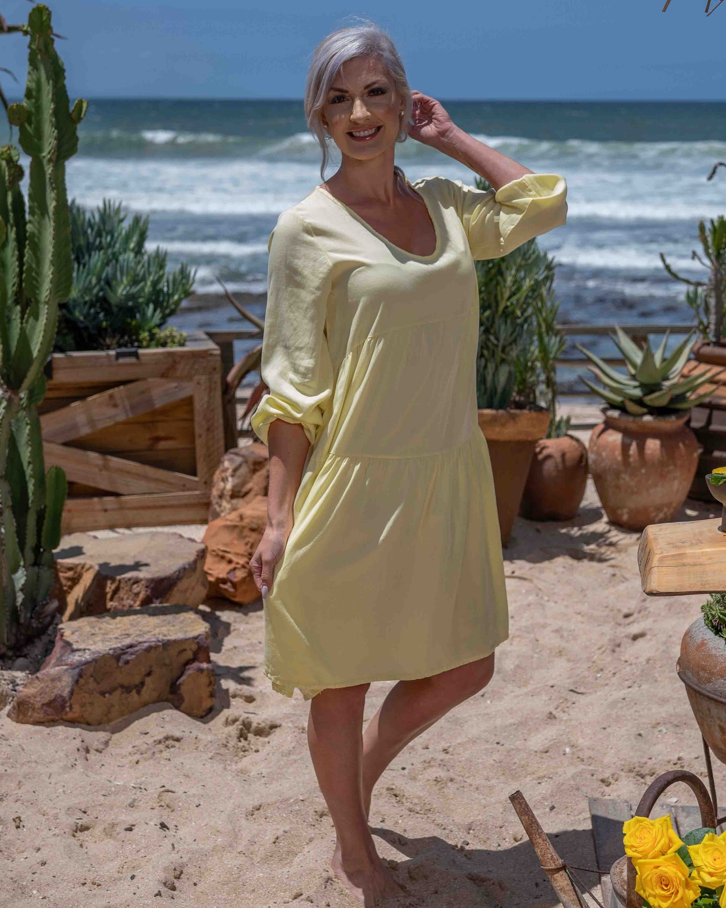 Tiered Summer Dress | Sorbet Yellow