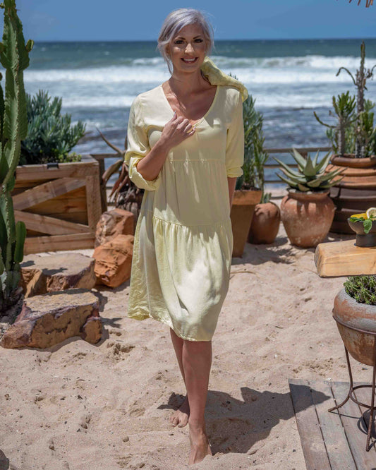 Tiered Summer Dress | Sorbet Yellow