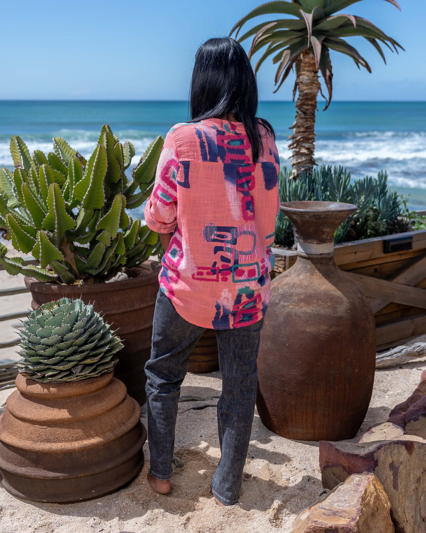 Tropical Twist Shirt | Coral