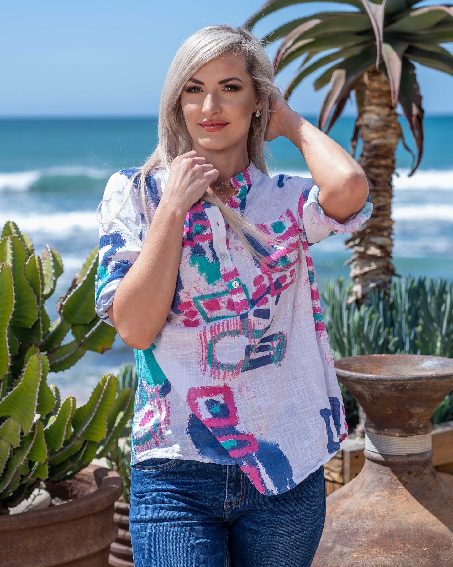 Tropical Twist Shirt | White