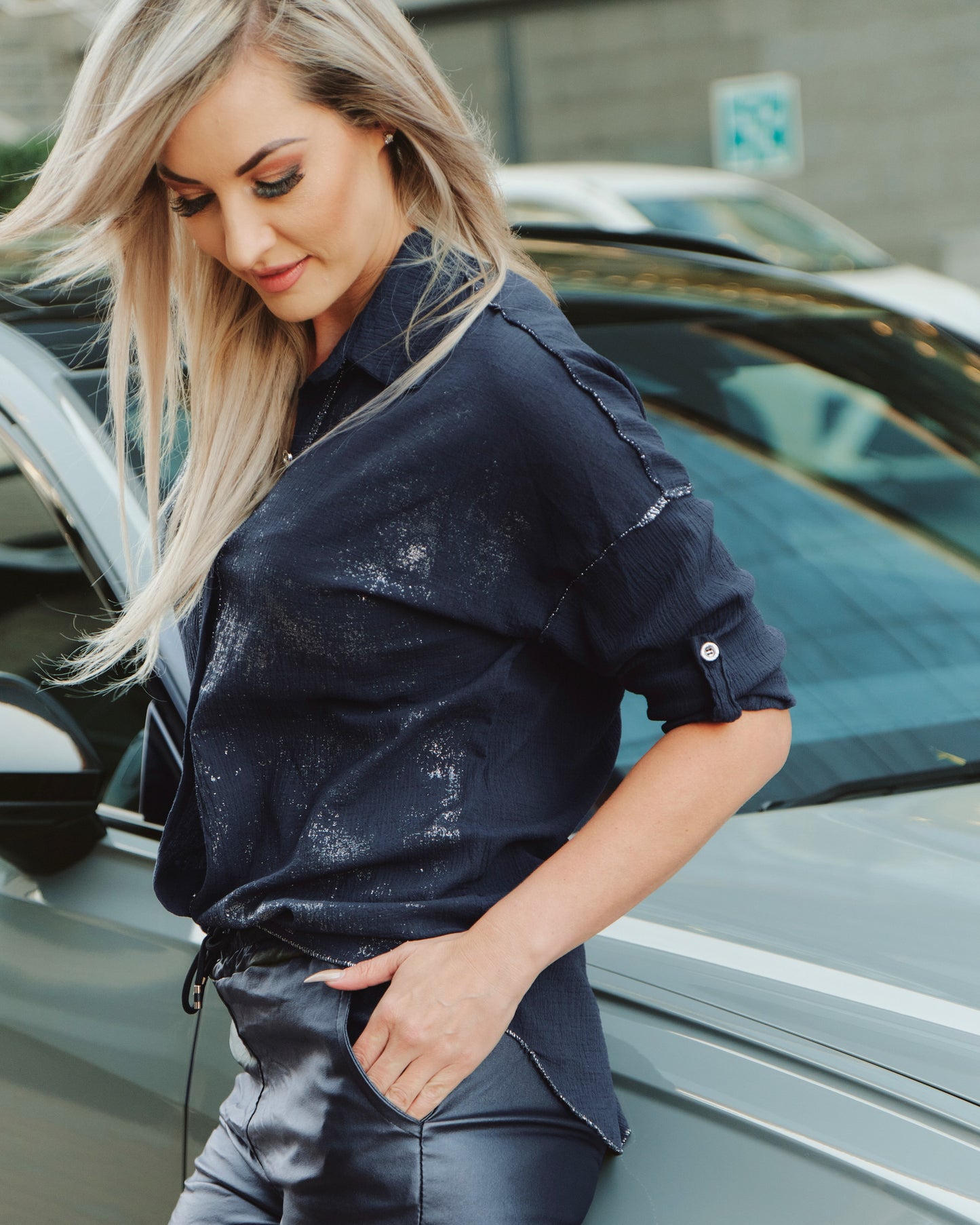 True Romance Top | Navy