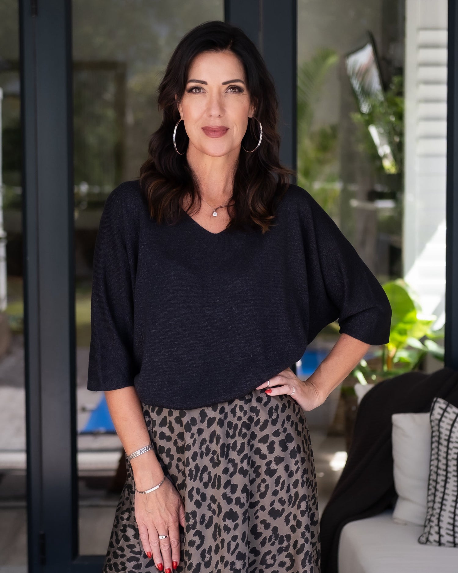 Twinkle Touch V-Neck | Black