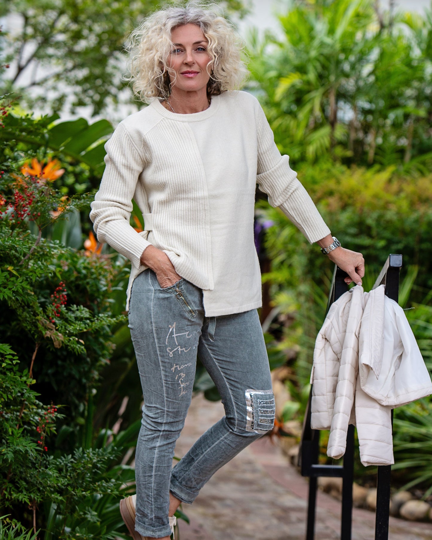 Vertical Pleat Knit | Light Beige