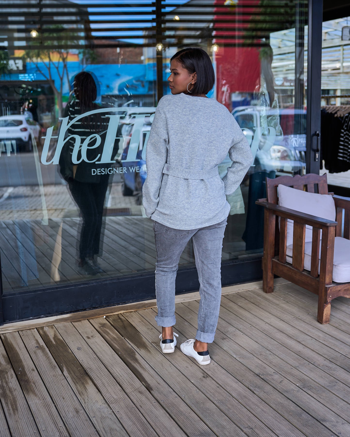 Vertical Pleat Knit | Light Grey