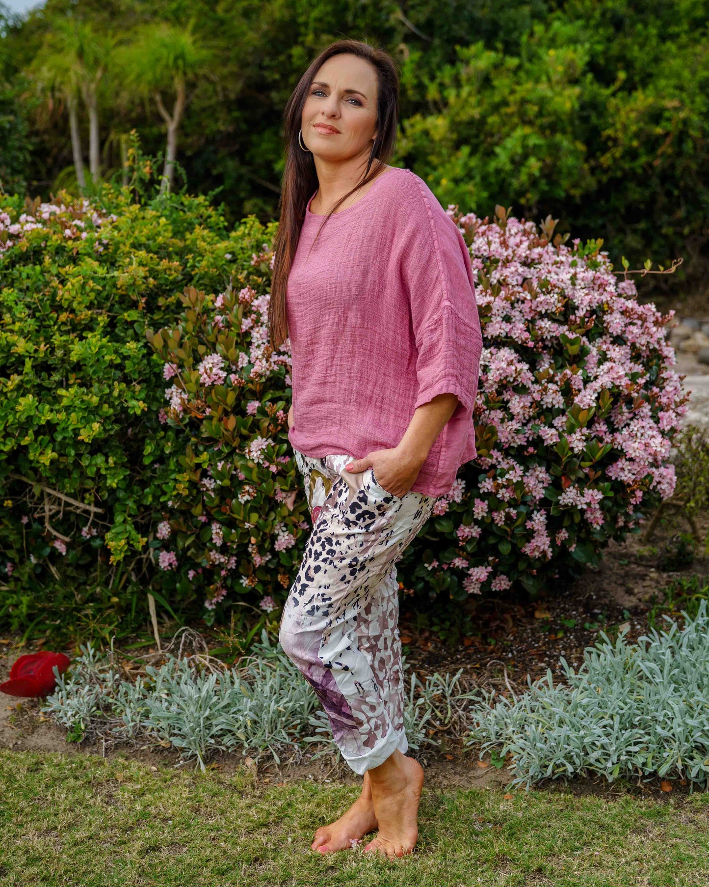 Whisper Weave Linen Top | Rose Bouquet