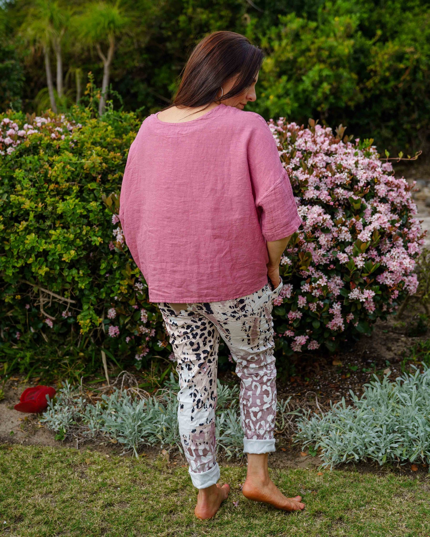 Whisper Weave Linen Top | Rose Bouquet