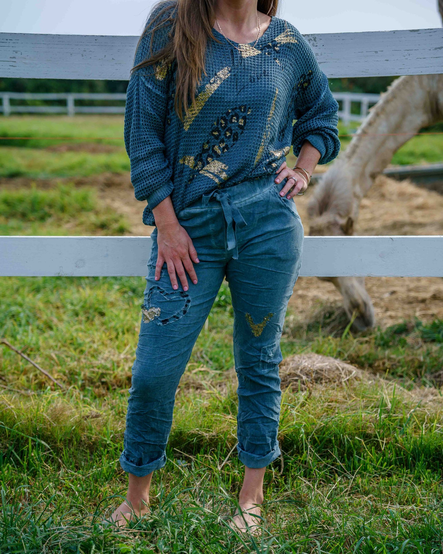 Heartbeat Drawstring Pants | Forest