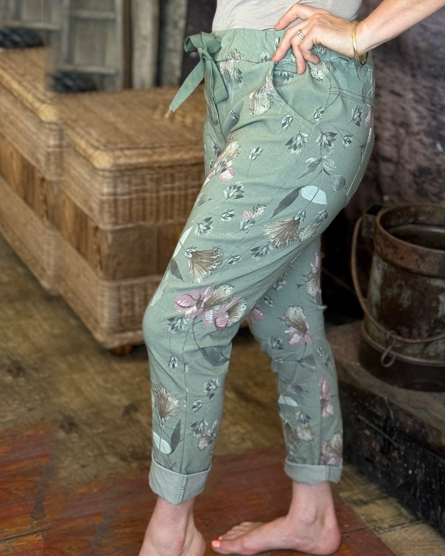 Wishful Breeze Drawstring Pants | Olive